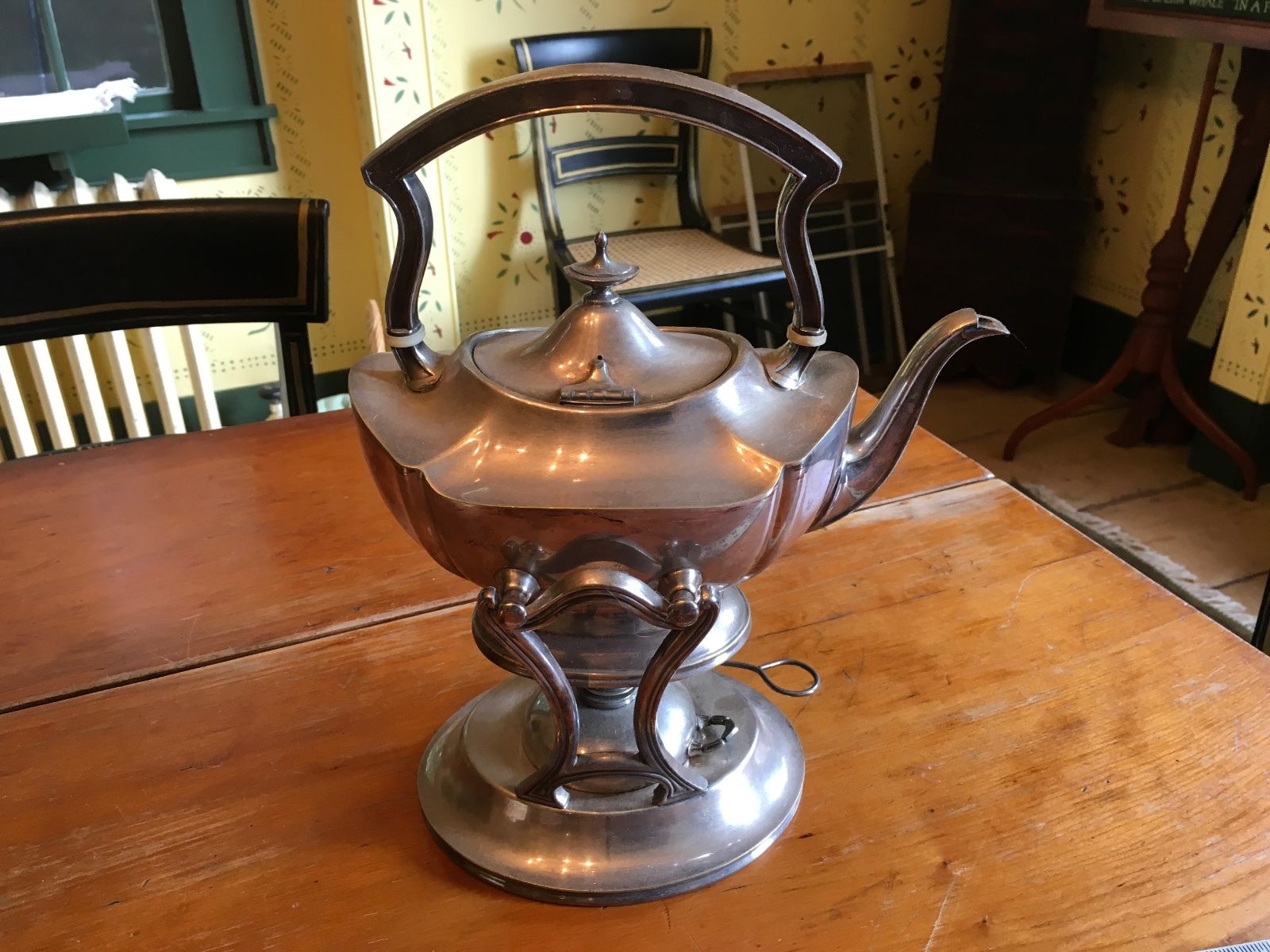 Reed and Barton Silver Plate Tea Pot & Warmer on Stand