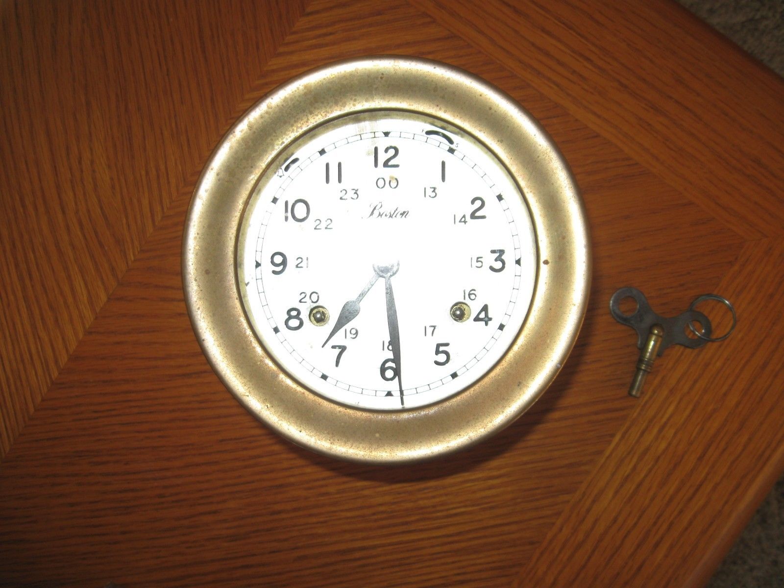 CHELSEA Vintage Ships Strike Clock Boston Model 1976 - Brass