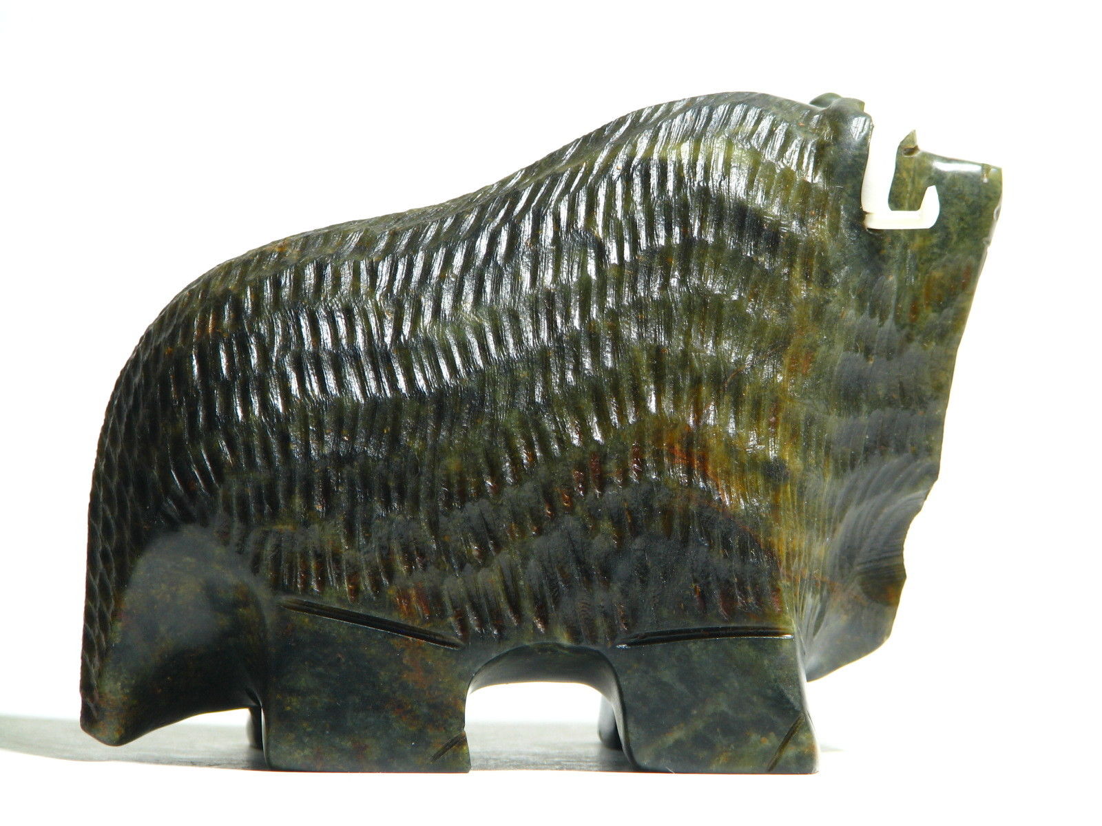 Musk OX ! Soapstone Carving Art Sculpture Inuit direct from artist Canada 8