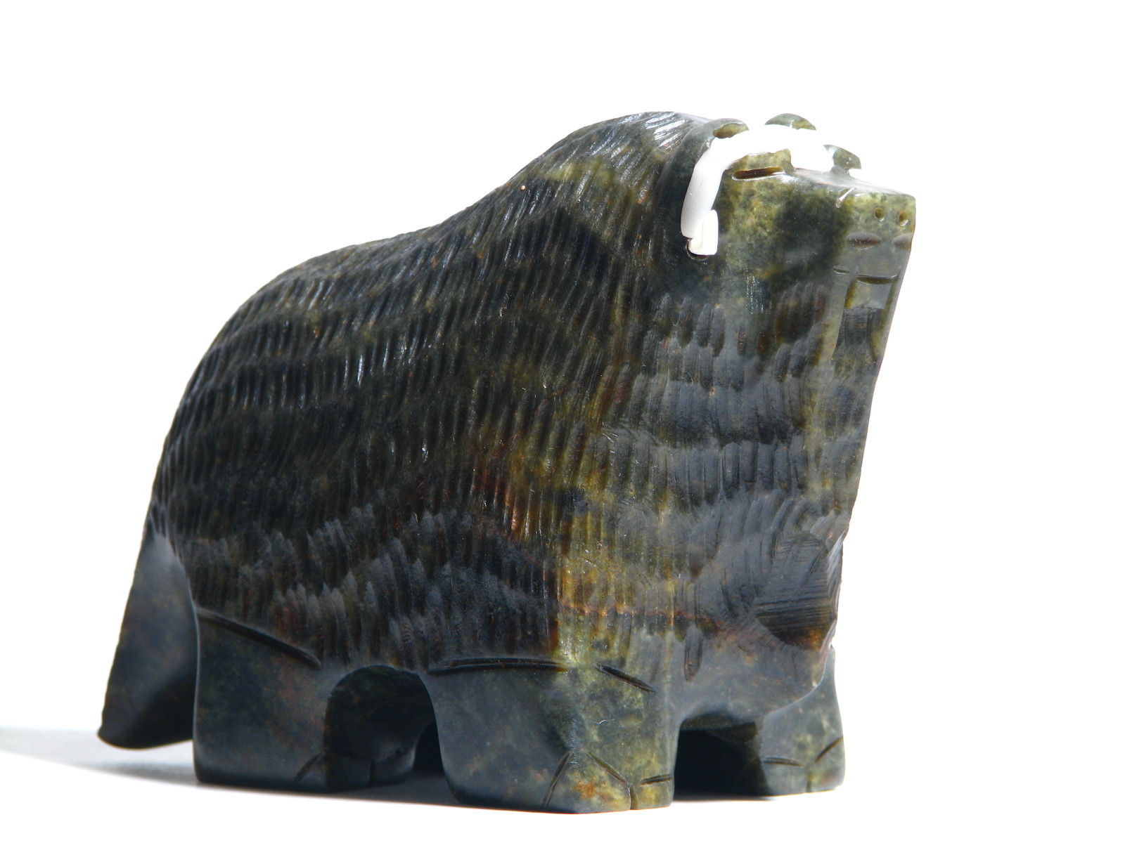 Musk OX ! Soapstone Carving Art Sculpture Inuit direct from artist Canada 8