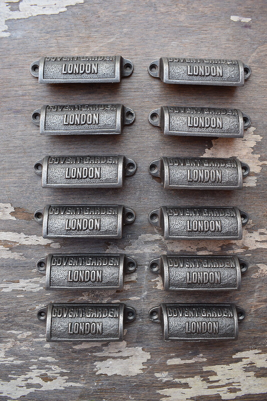 12 Old Vintage Industrial Style Covent Garden Cup Handles drawer pulls knob