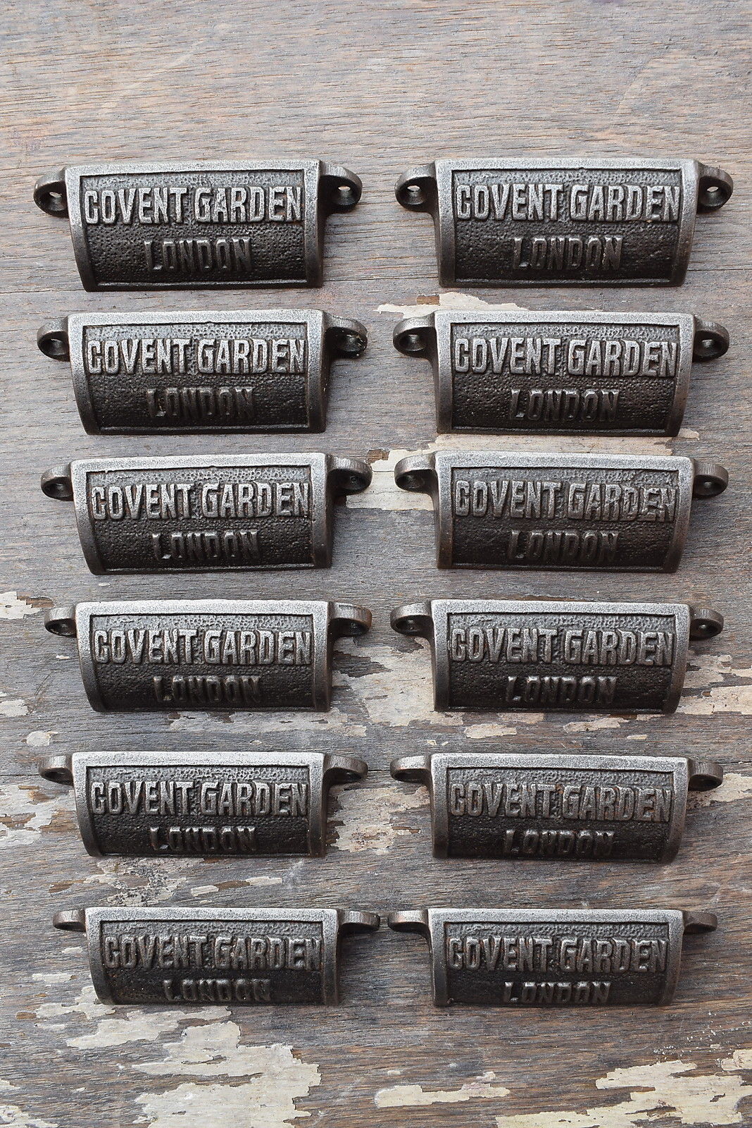 12 Old Vintage Industrial Style Covent Garden Cup Handles drawer pulls knob