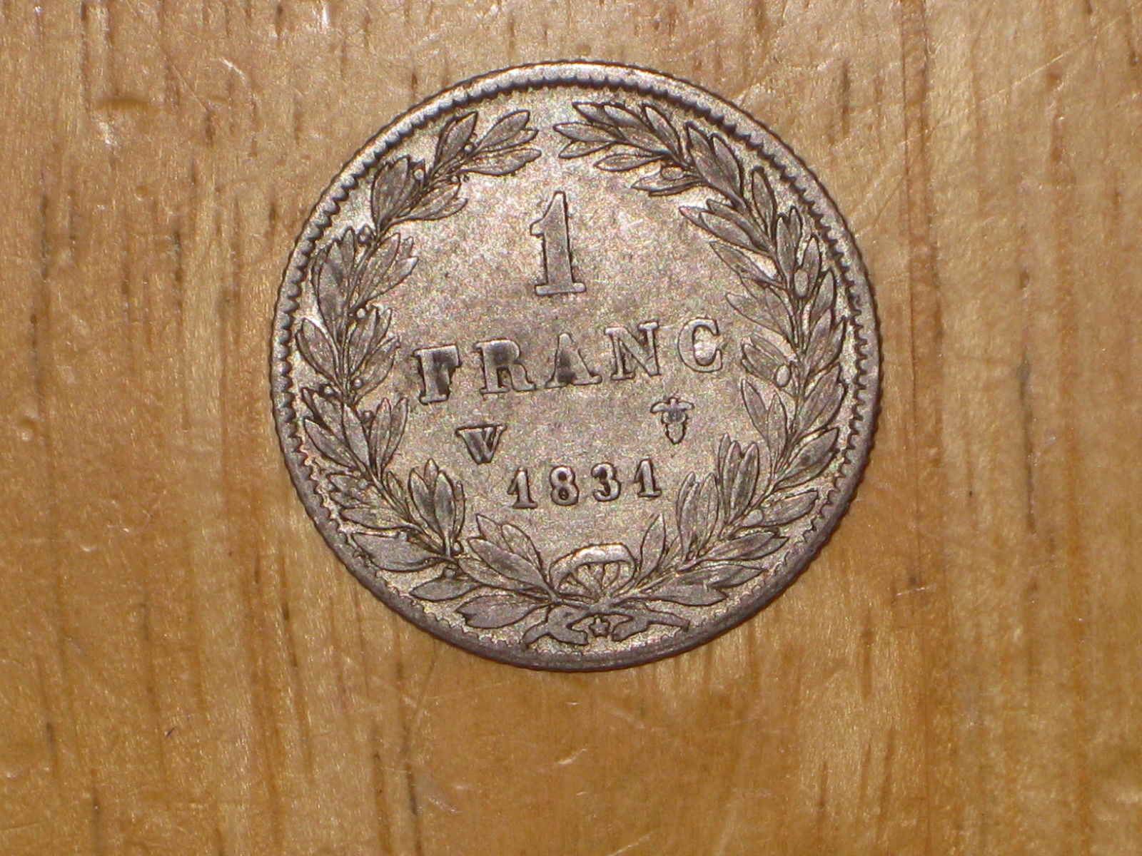 France 1831 W silver Franc coin Very Fine nice KEY DATE