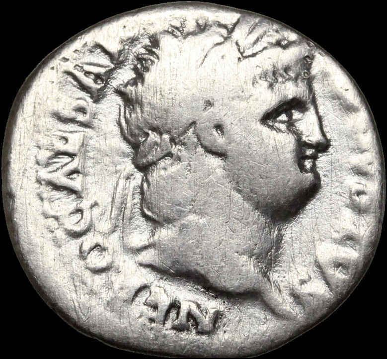 Nero. AD 54-68. AR Denarius, Salus seated (SKU #F740)