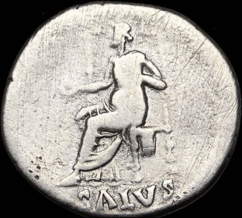 Nero. AD 54-68. AR Denarius, Salus seated (SKU #F740)