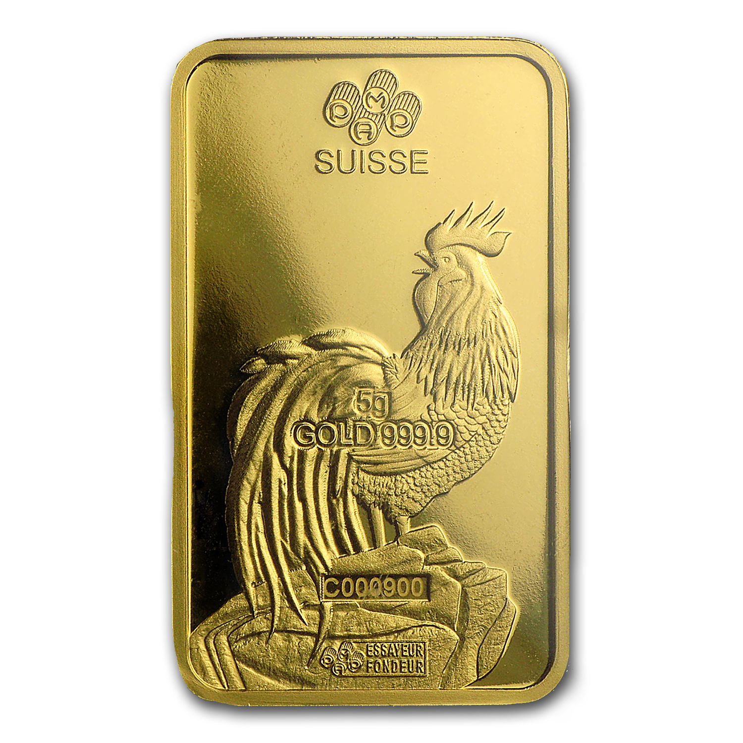 5 gram Gold Bar - PAMP Suisse Year of the Rooster (In Assay) - SKU #104119