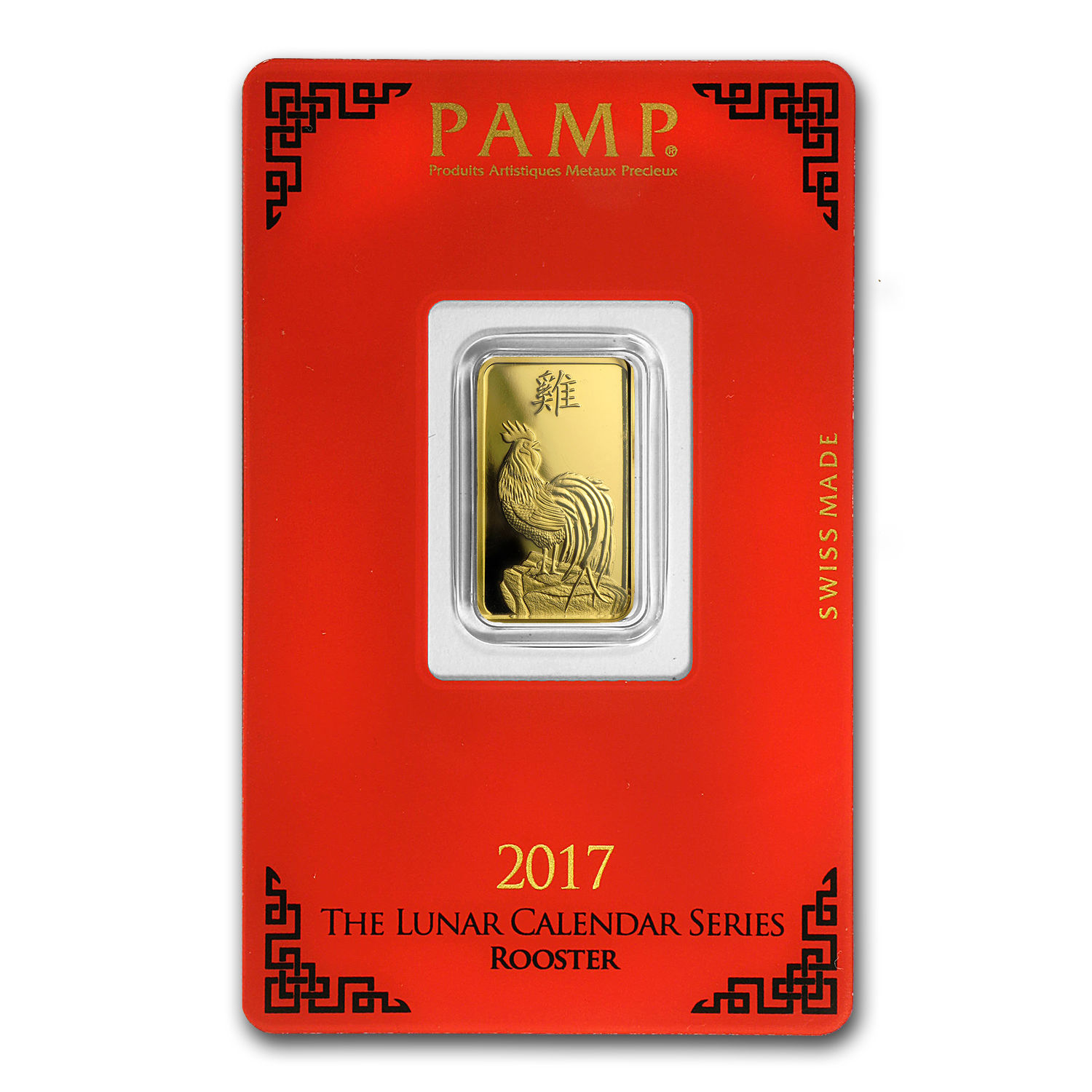 5 gram Gold Bar - PAMP Suisse Year of the Rooster (In Assay) - SKU #104119