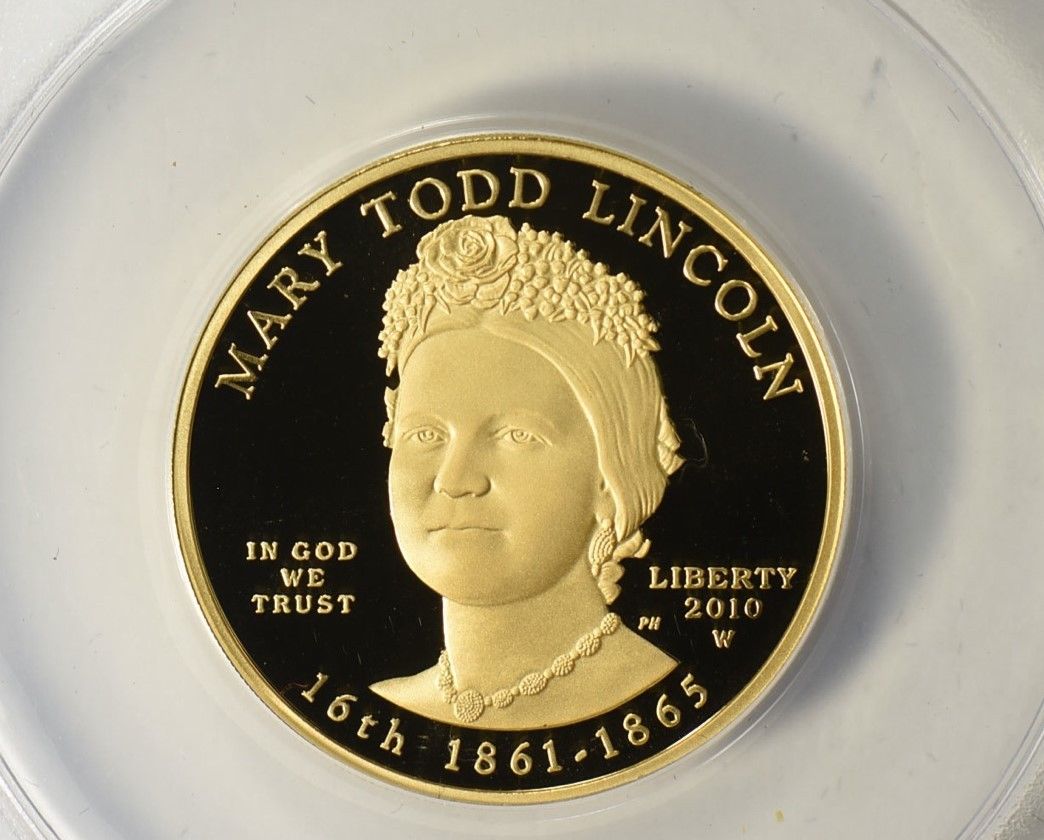 2010 W $10 First Spouse "Mary Todd Lincoln" 1/2 oz .999 Fine Gold Proof 70