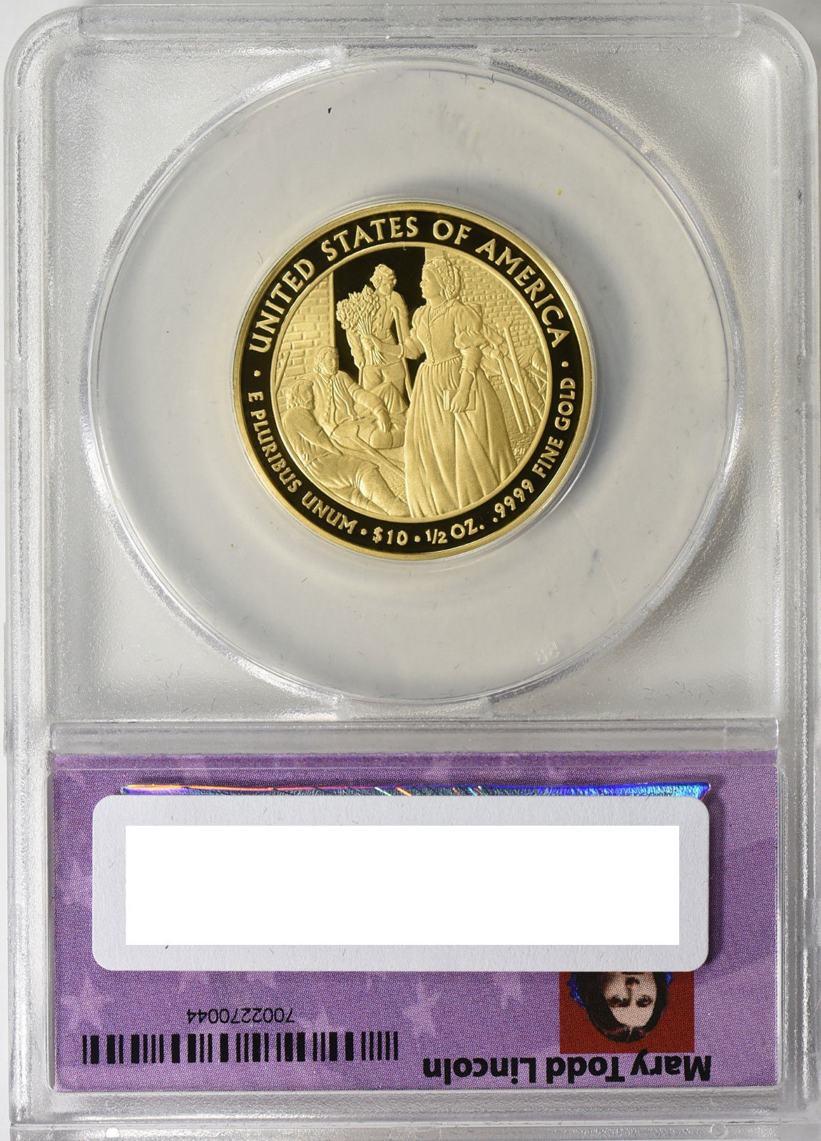 2010 W $10 First Spouse "Mary Todd Lincoln" 1/2 oz .999 Fine Gold Proof 70