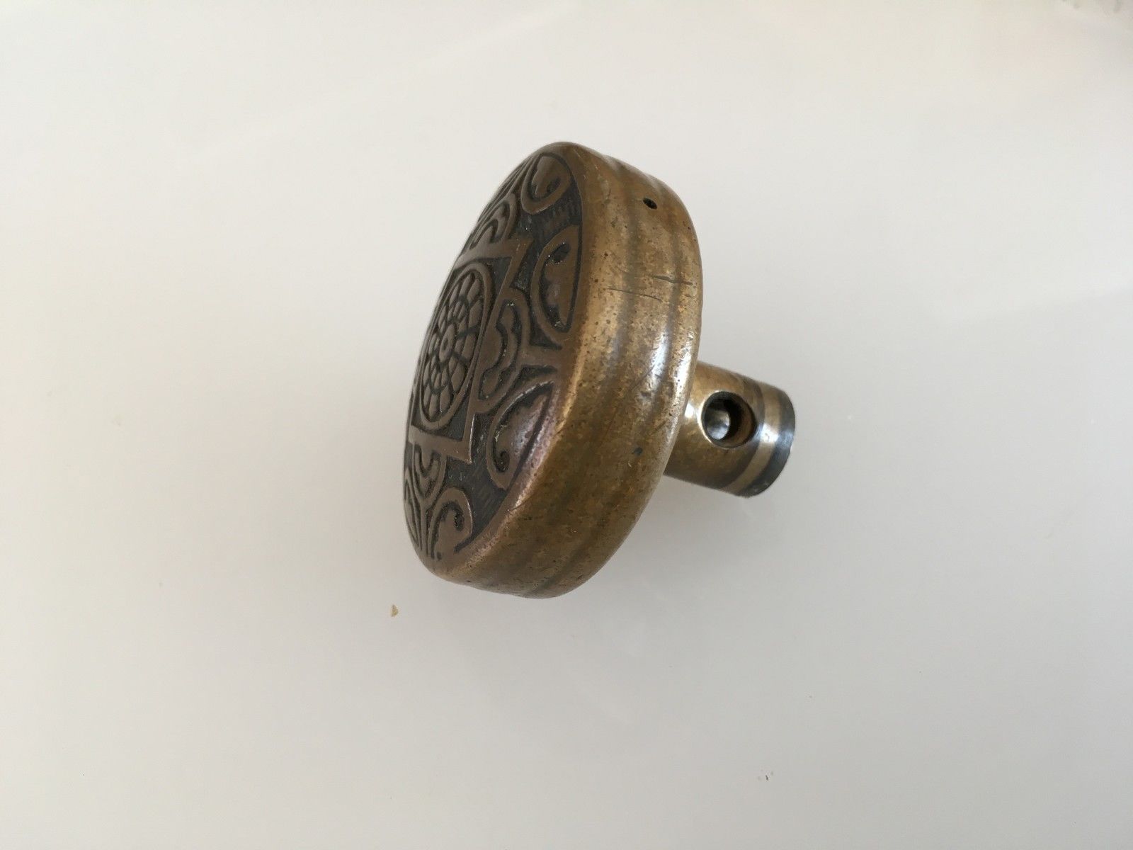 Antique Bronze brass Arts & Craft Door Knob single 2.25 inches