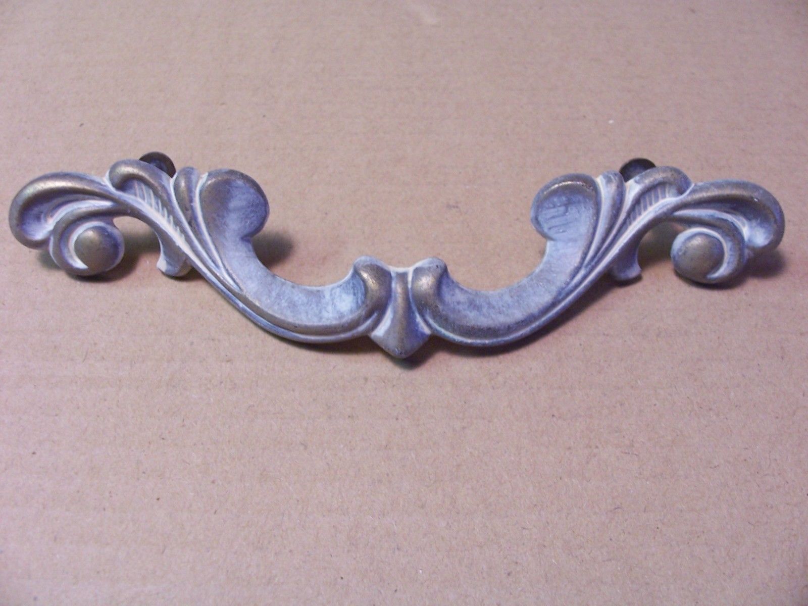 (3) VINTAGE FRENCH PROVINCIAL DRAWER PULLS/ HANDLES & (1) KNOB -- BRASS/ PAINT