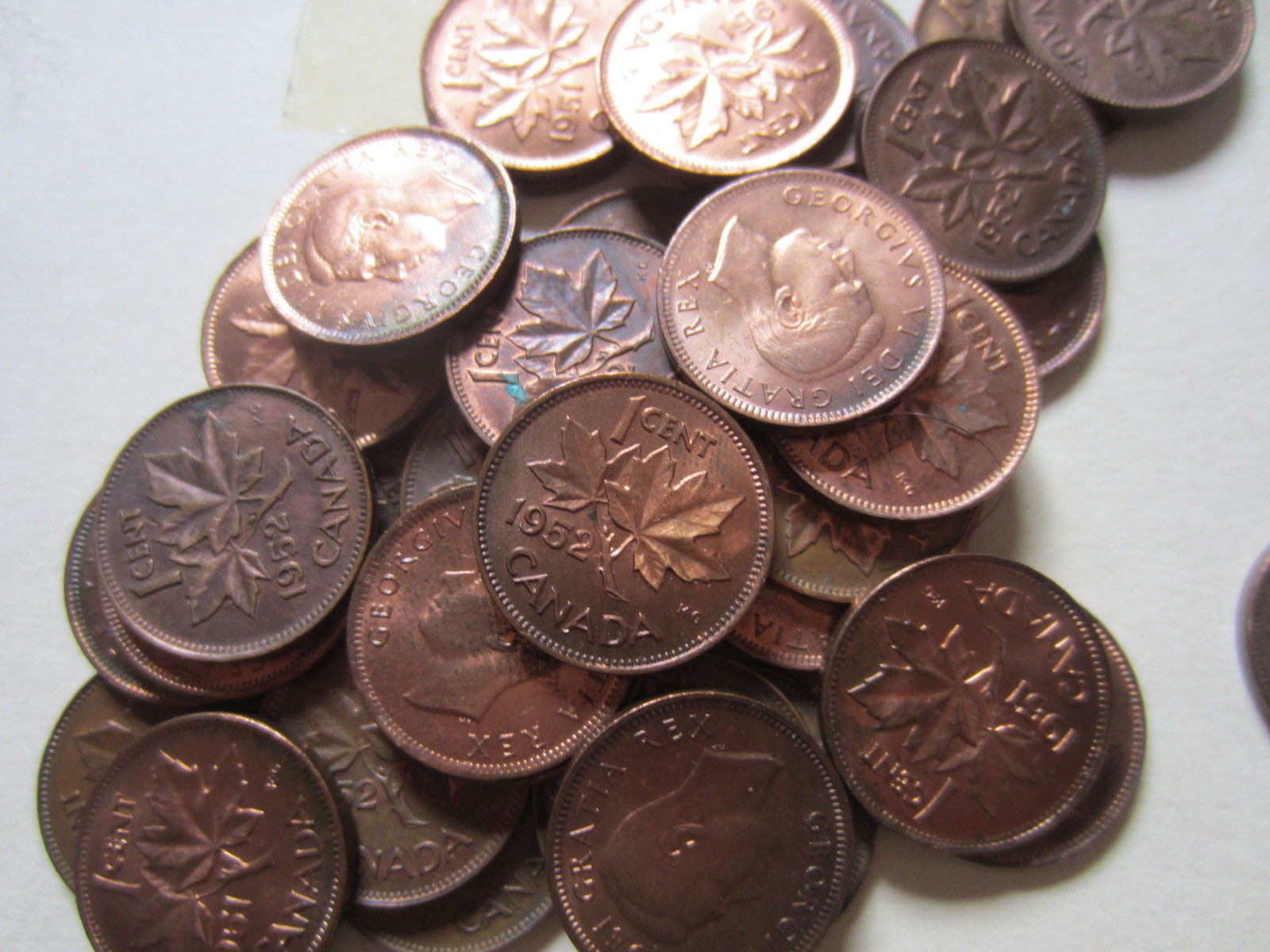 Roll of 1951 - 1953 Canada Small Cents (UNC 50 Coins)