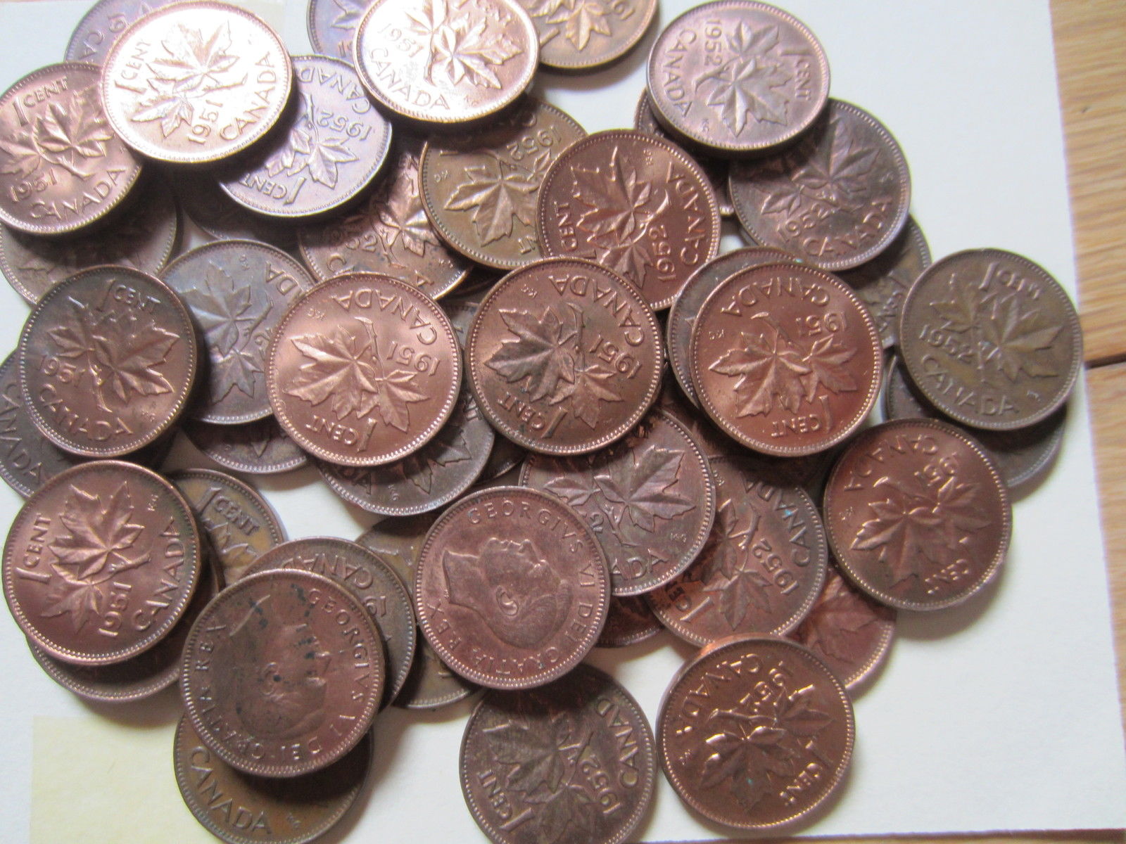 Roll of 1951 - 1953 Canada Small Cents (UNC 50 Coins)