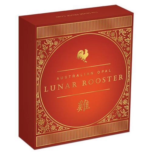 Australia Opal Series Lunar Year of the Rooster 2017 1oz Silver Proof $1 Coin