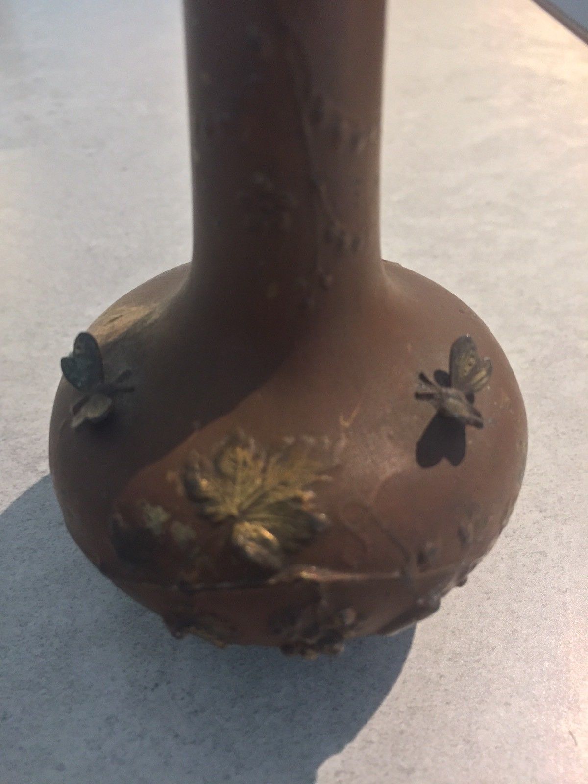 18th Century Chinese Purple Bronze Vase (signed to base)