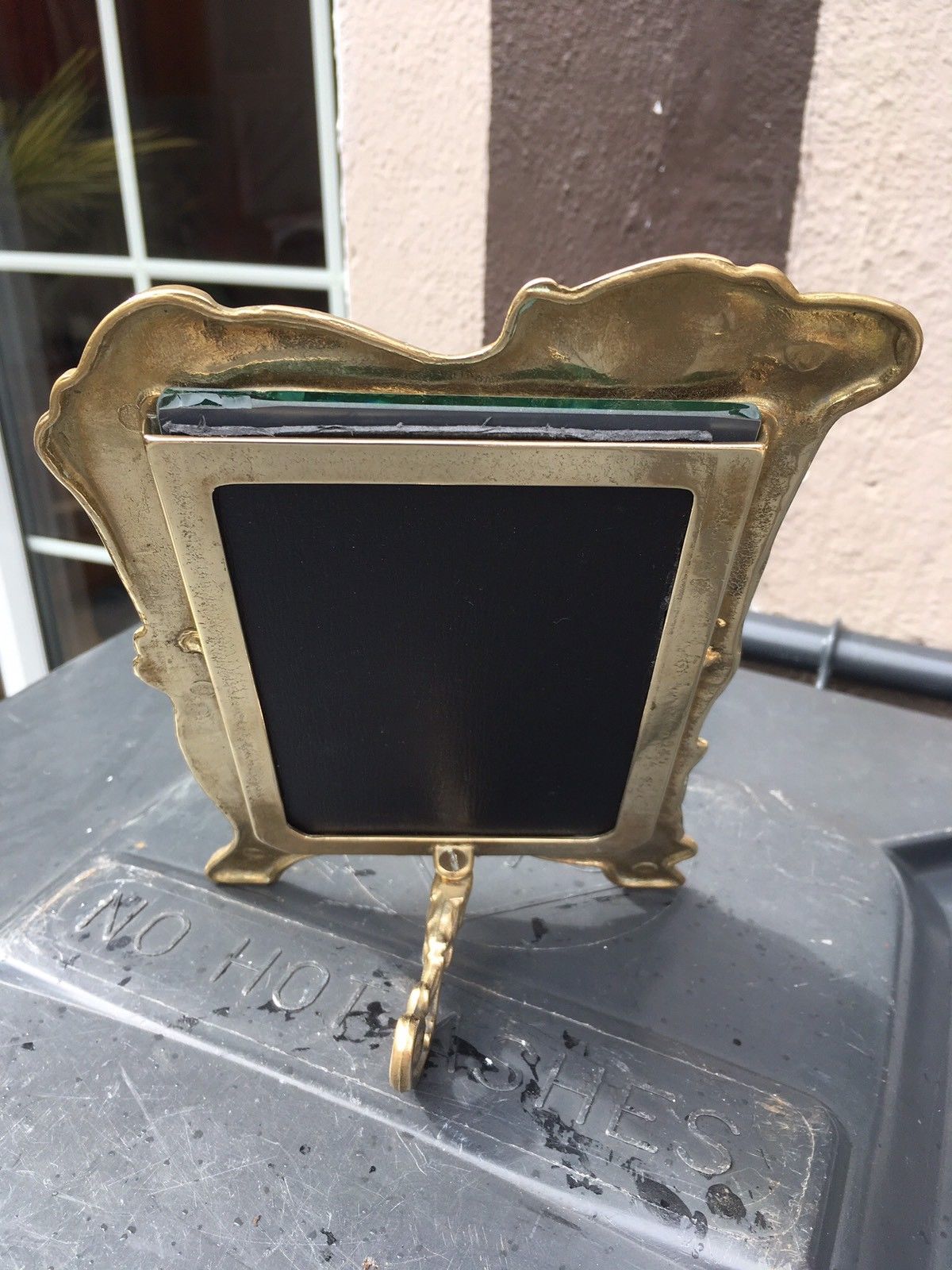 ART NOUVEAU / ART DECO. authentic brass  FRAME With MIRROR Elegant .