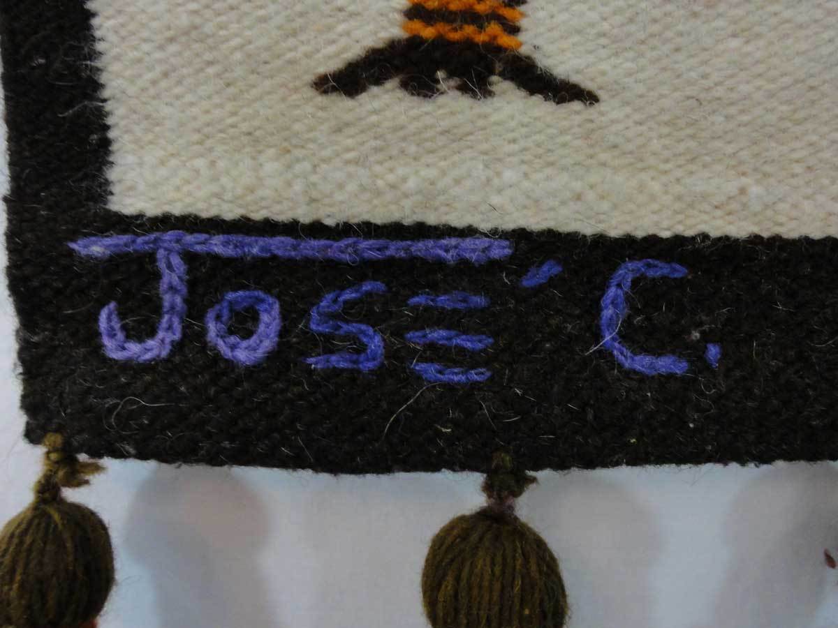 Vtg Jose C. Cotacachi Wool Wall Hanging Tapestry Decor Animals Birds Ecuador