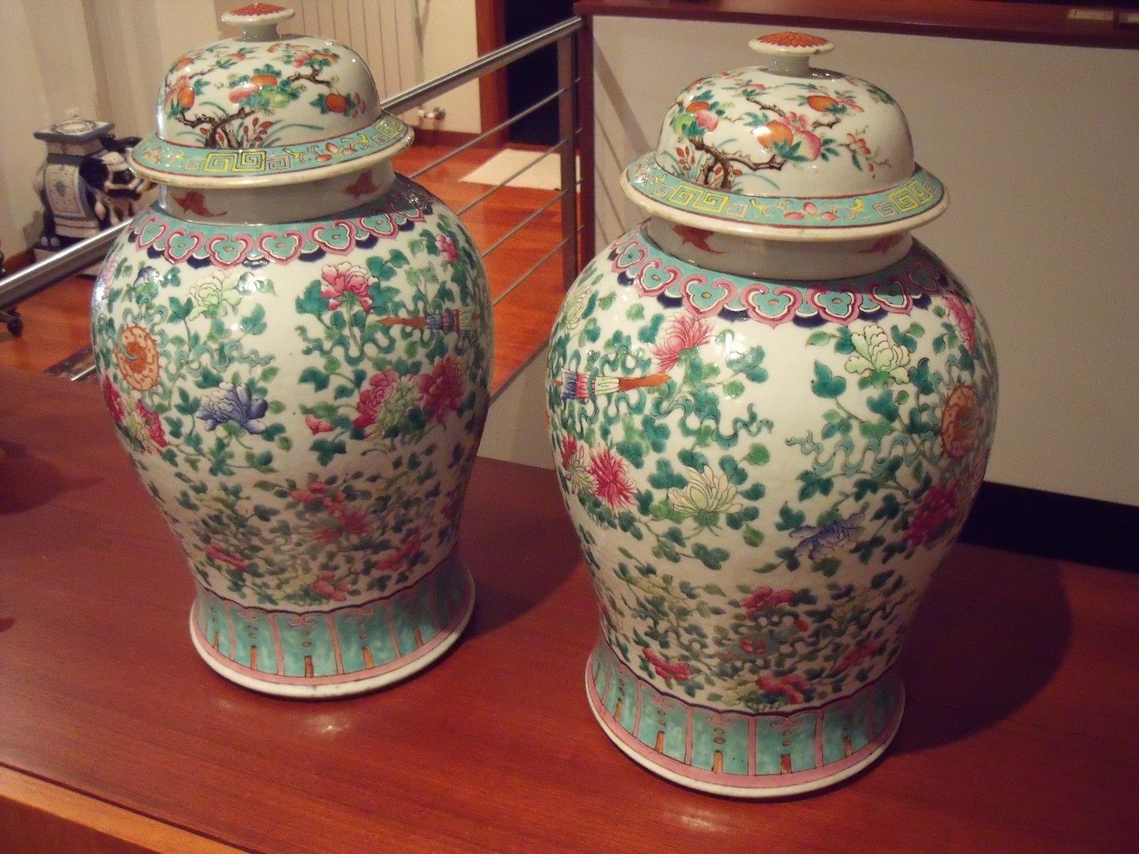 IMPORTANT, LARGE, 19TH CENTURY CHINESE PORCELAIN PAIR OF JARS WITH COVERS