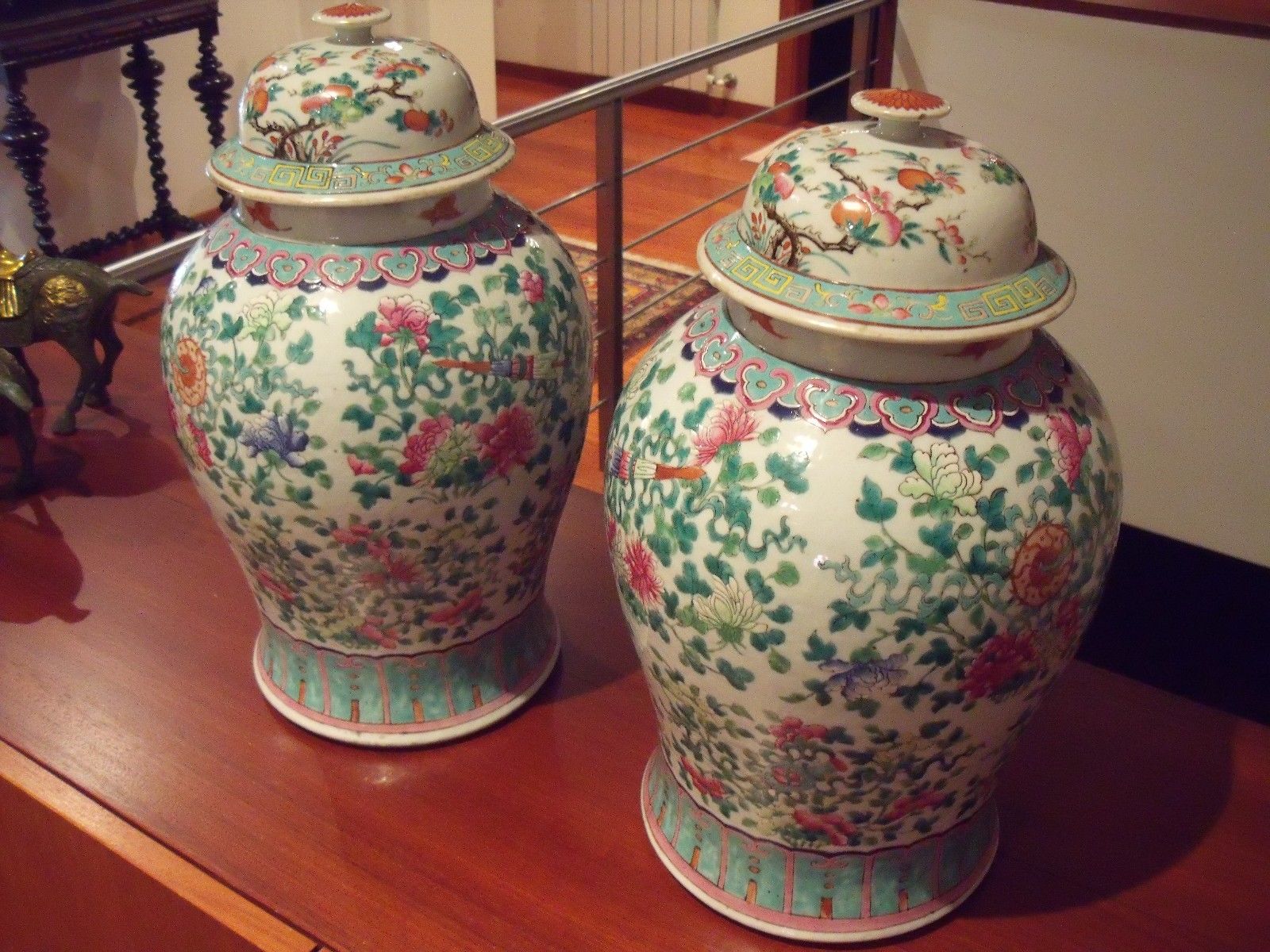 IMPORTANT, LARGE, 19TH CENTURY CHINESE PORCELAIN PAIR OF JARS WITH COVERS