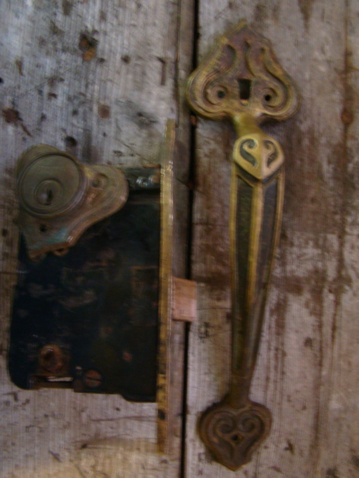 Russwin Antique Brass Lock And Door Handle No Key