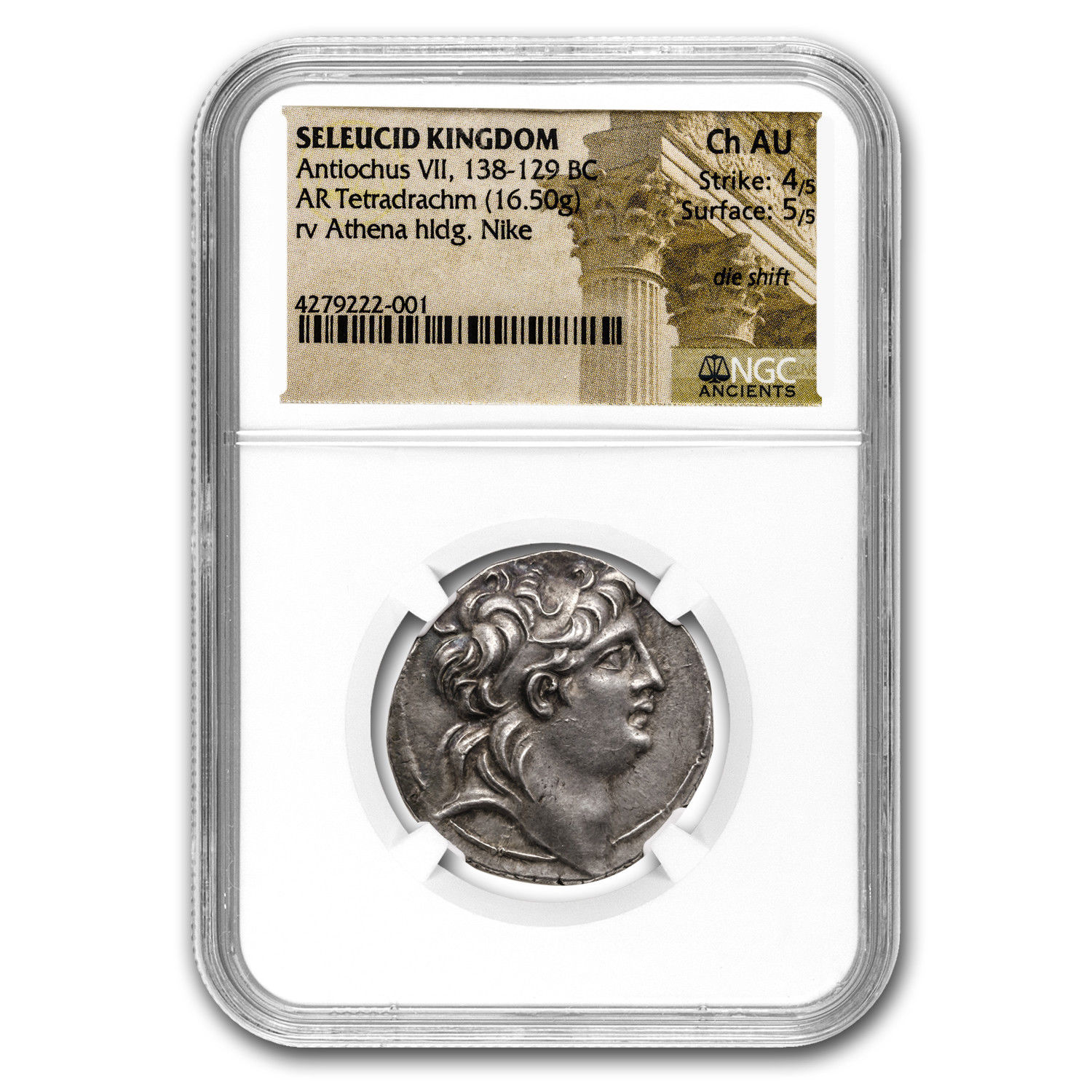 Seleucid Silver Tetradrachm Antiochus VII (138-129 BC) CH AU NGC