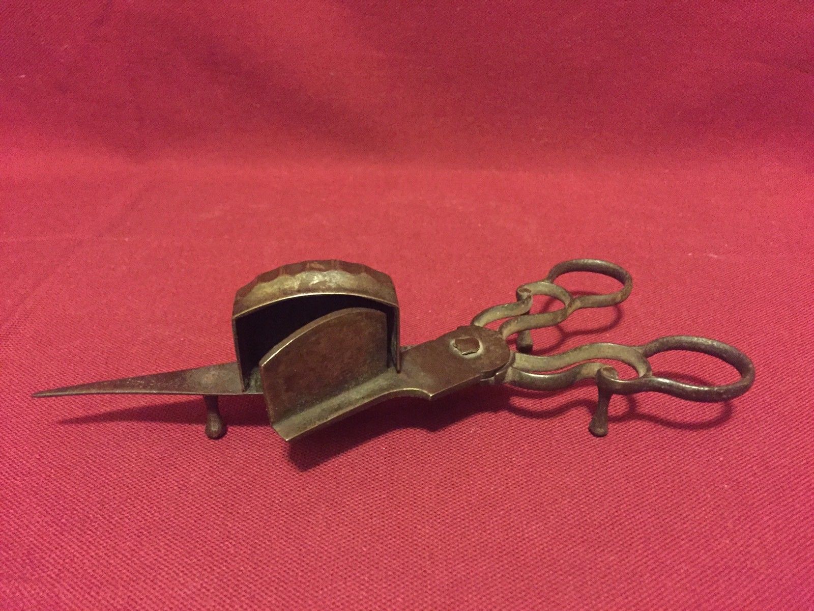 Antique Victorian Era 1800's Metal Candle Wick Scissors