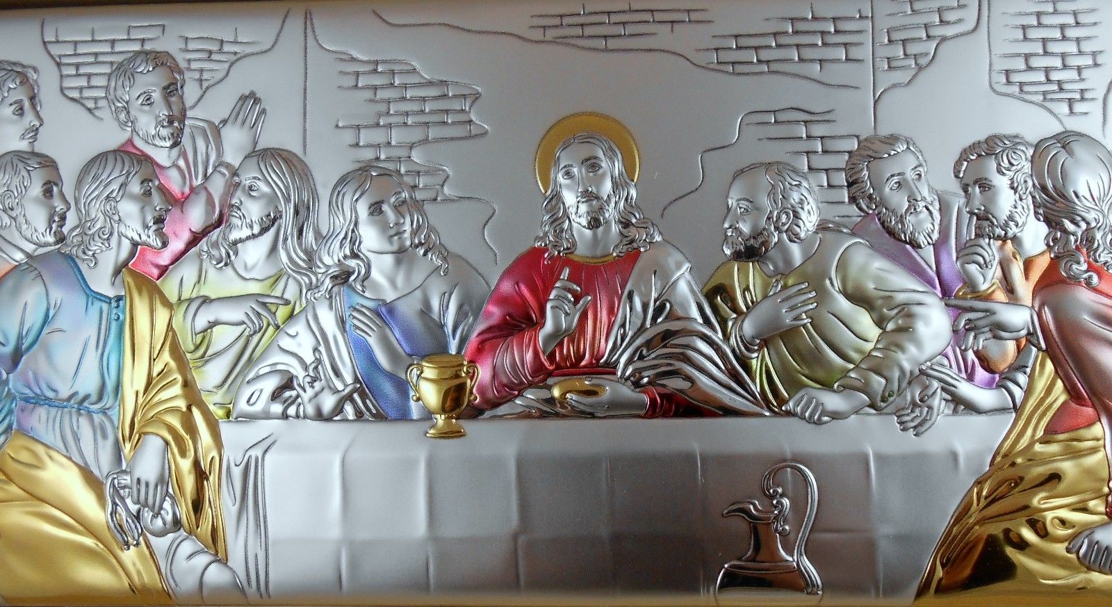 Rare Sterling Silver Last Supper Icon Roman Catholic Gift Original Prince Wall