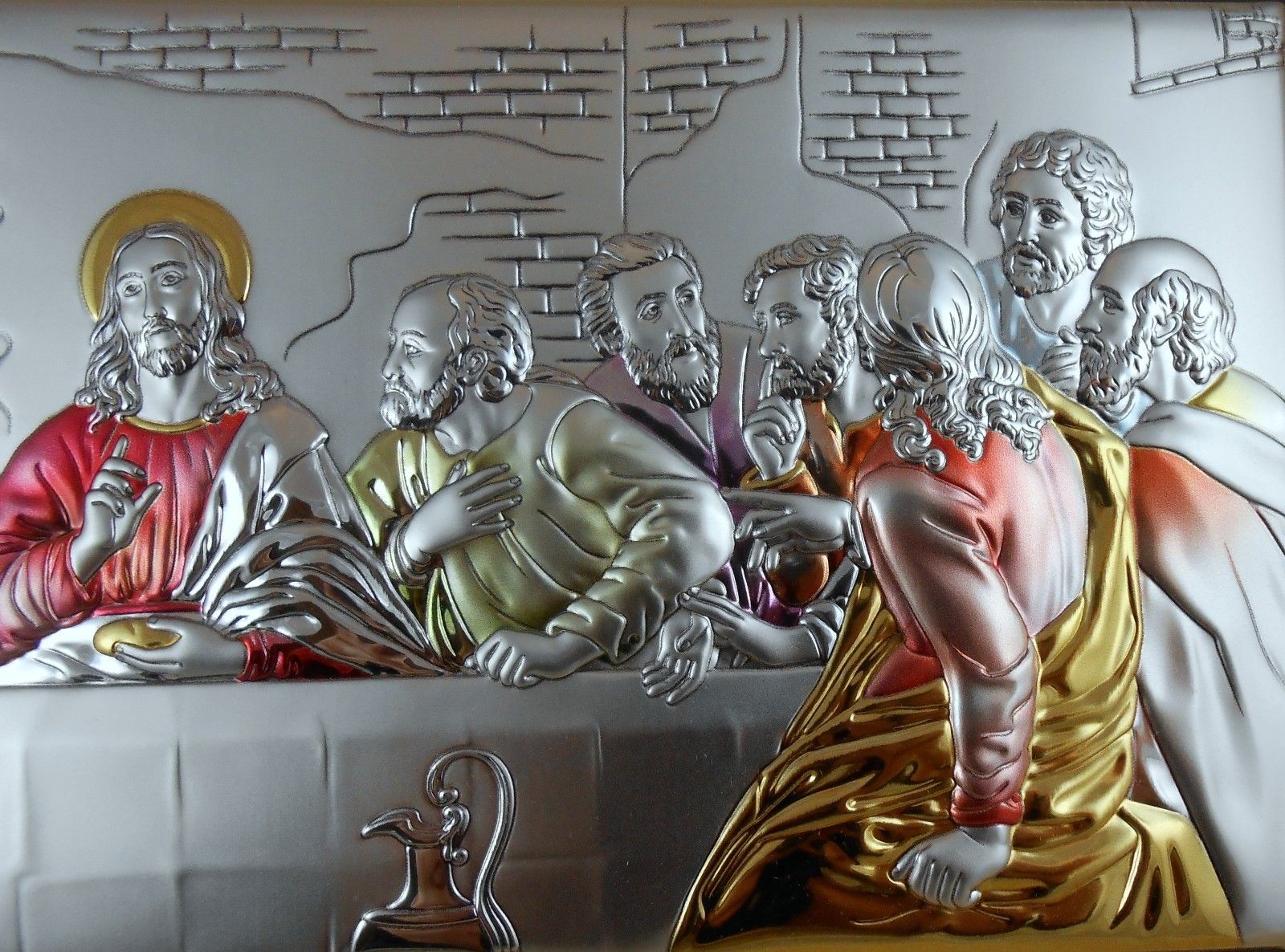 Rare Sterling Silver Last Supper Icon Roman Catholic Gift Original Prince Wall