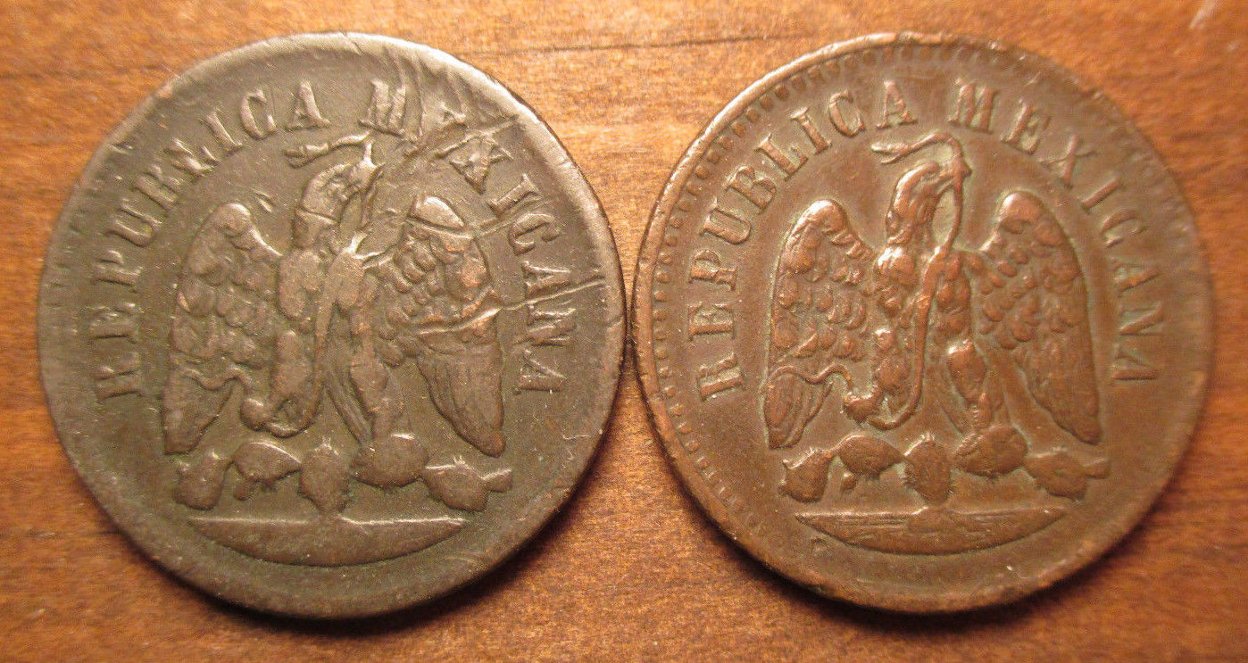 2 Mexico 1 Centavo Coins (1889 & 1893)