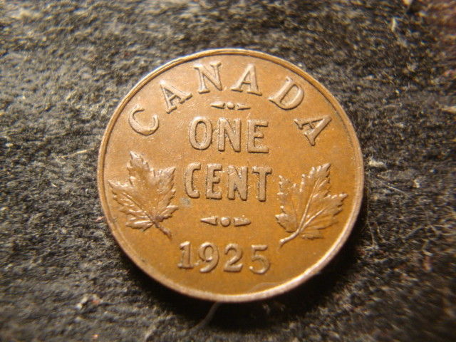 1925 BU AU BU Canada Copper Small One Cent Eight Pearls SC