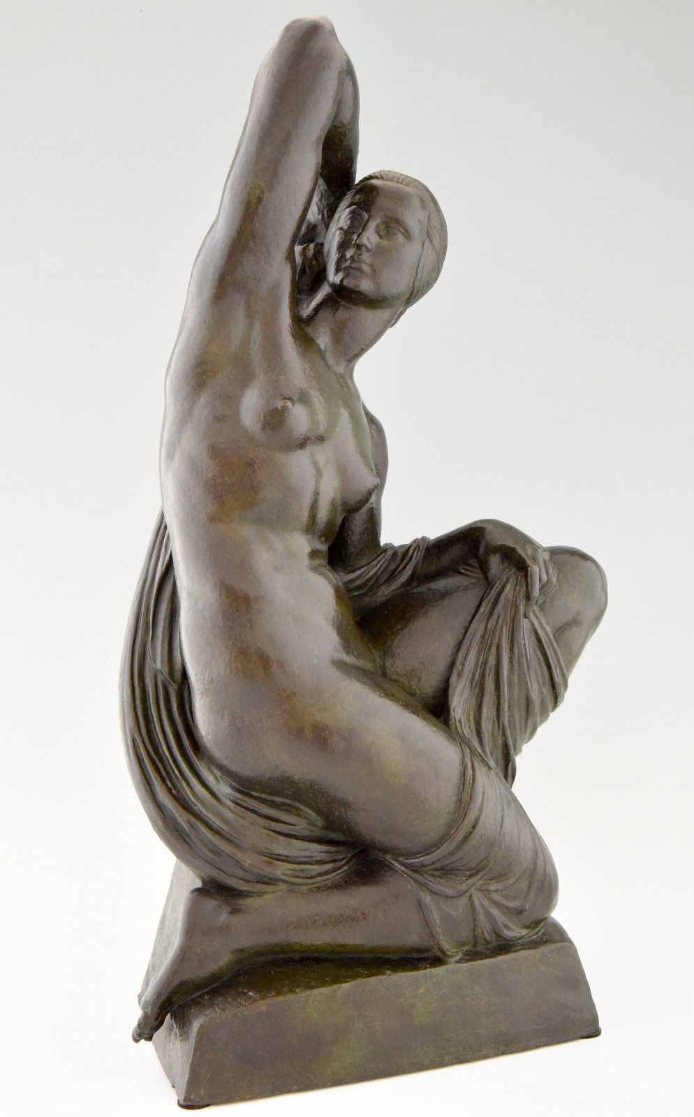 French Art Deco bronze sculpture nude Joe Descomps Cormier, 1930 original