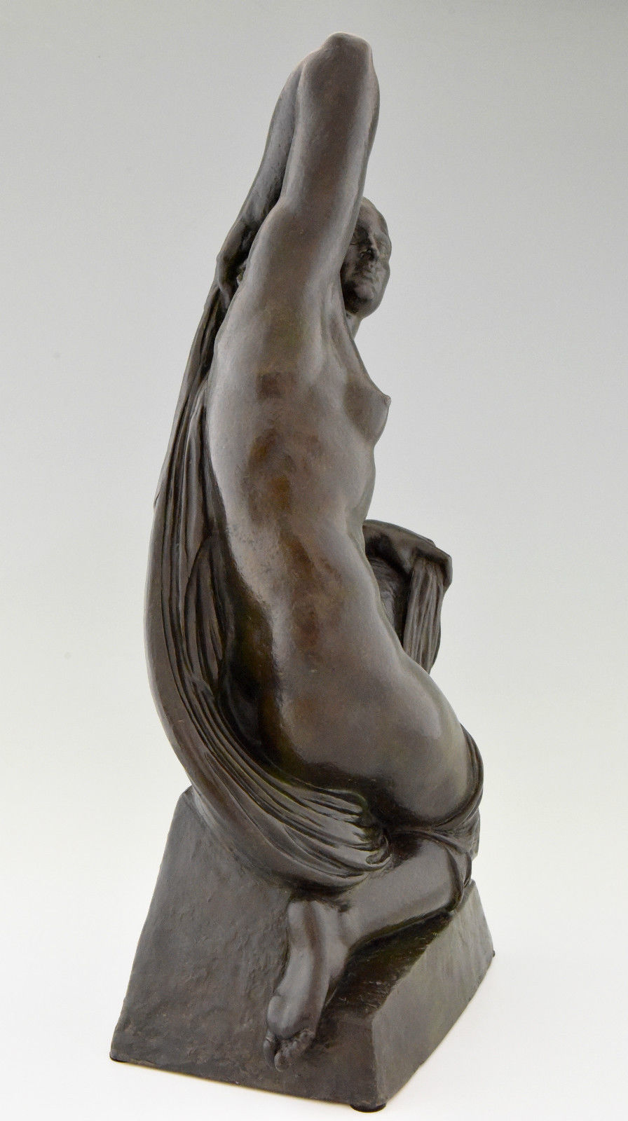 French Art Deco bronze sculpture nude Joe Descomps Cormier, 1930 original