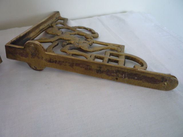 Cast Brass Cistern Brackets Shelf Holder Shelve Architectural Antique