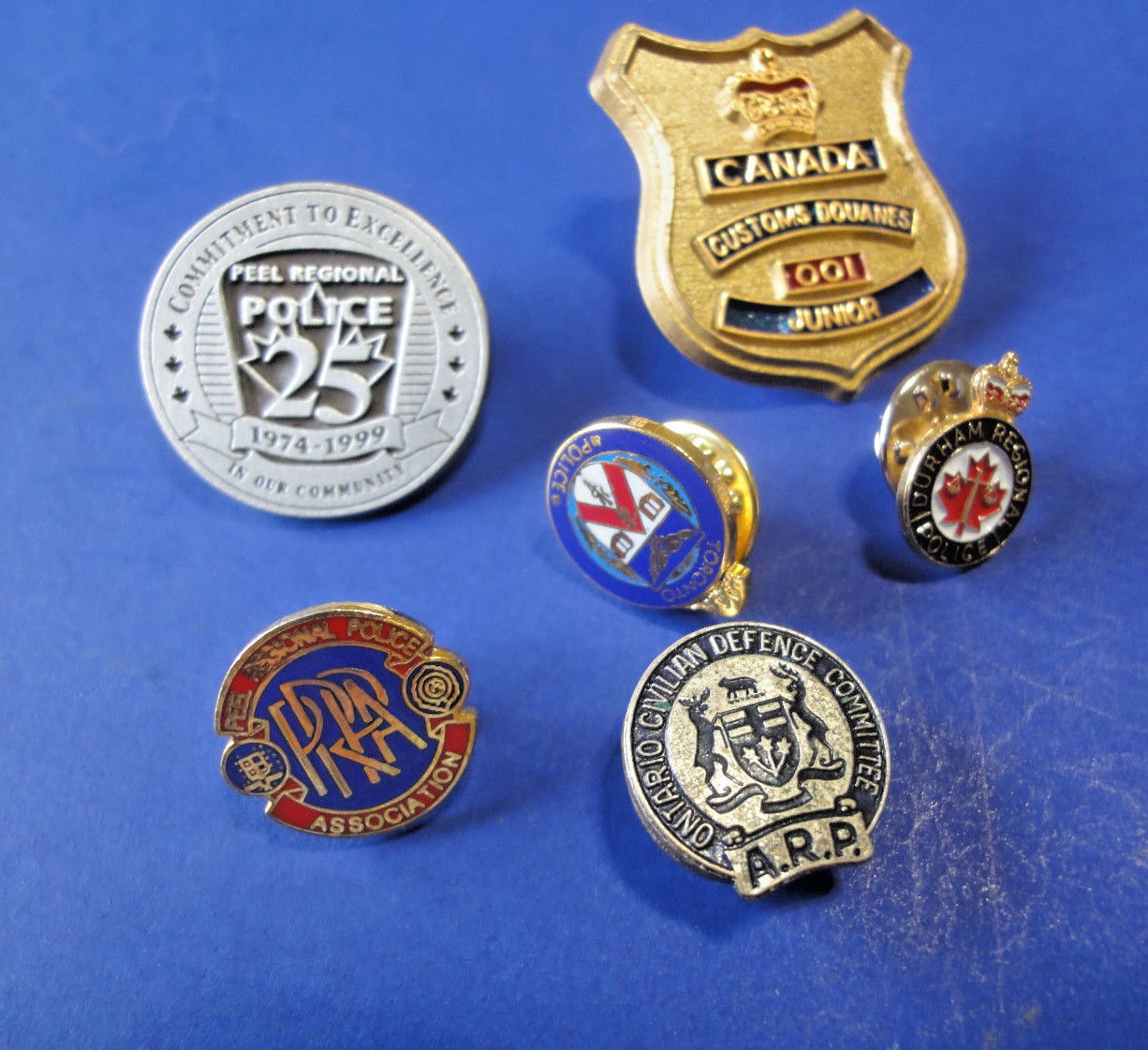 Canadian Ontario Police & Other Pins, Assorted Lot of Six (6)