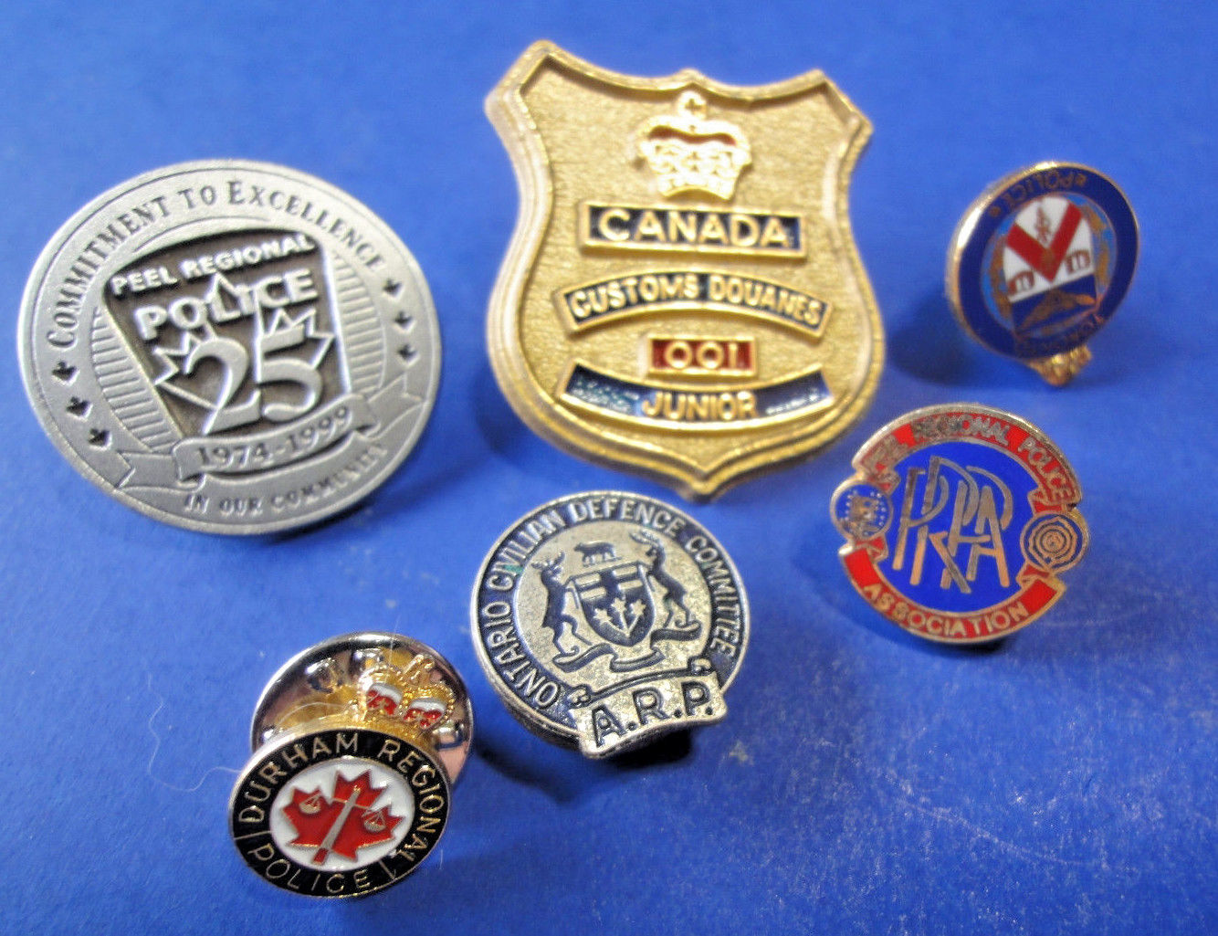 Canadian Ontario Police & Other Pins, Assorted Lot of Six (6)