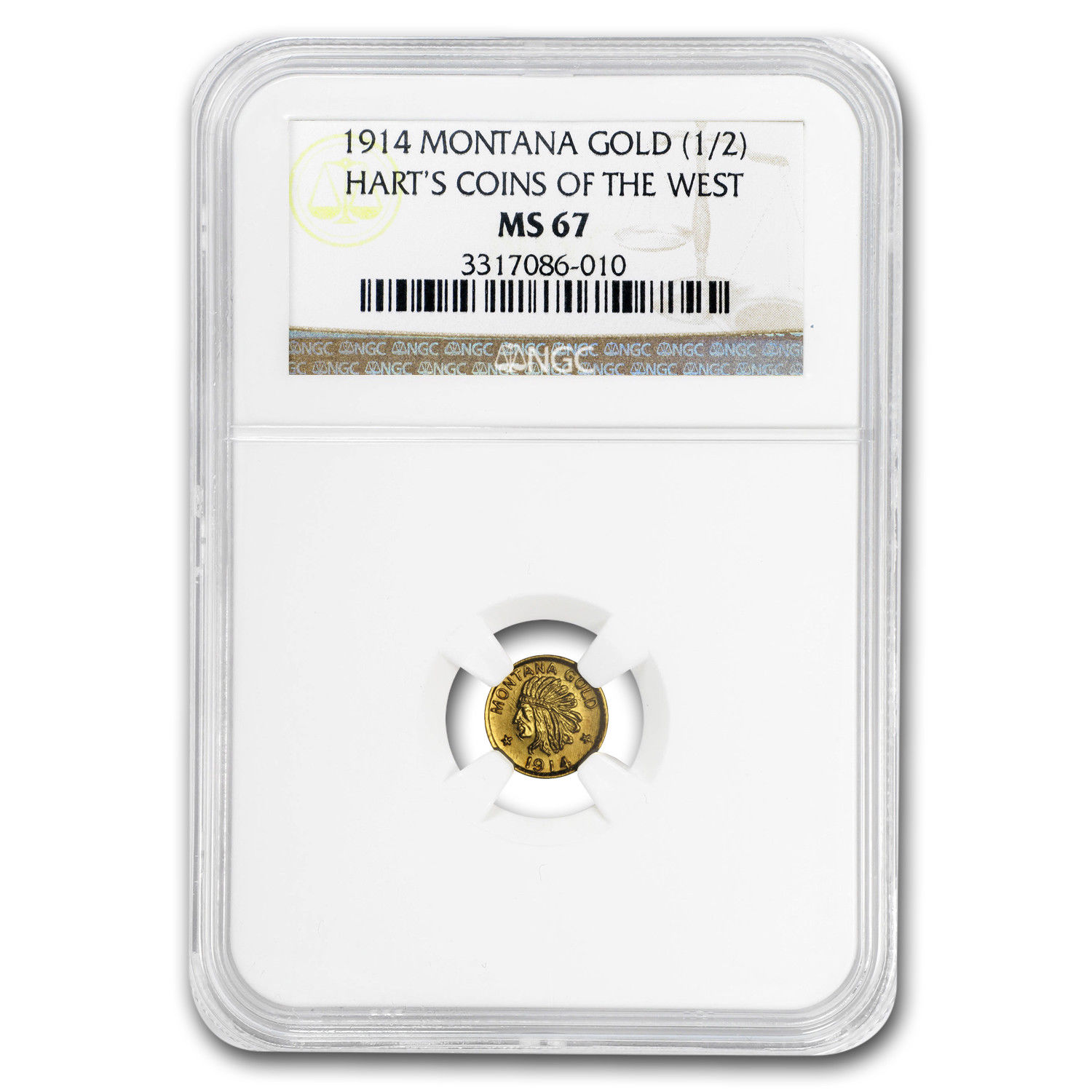 1914 Indian Round Half Dollar Montana Gold MS-67 NGC