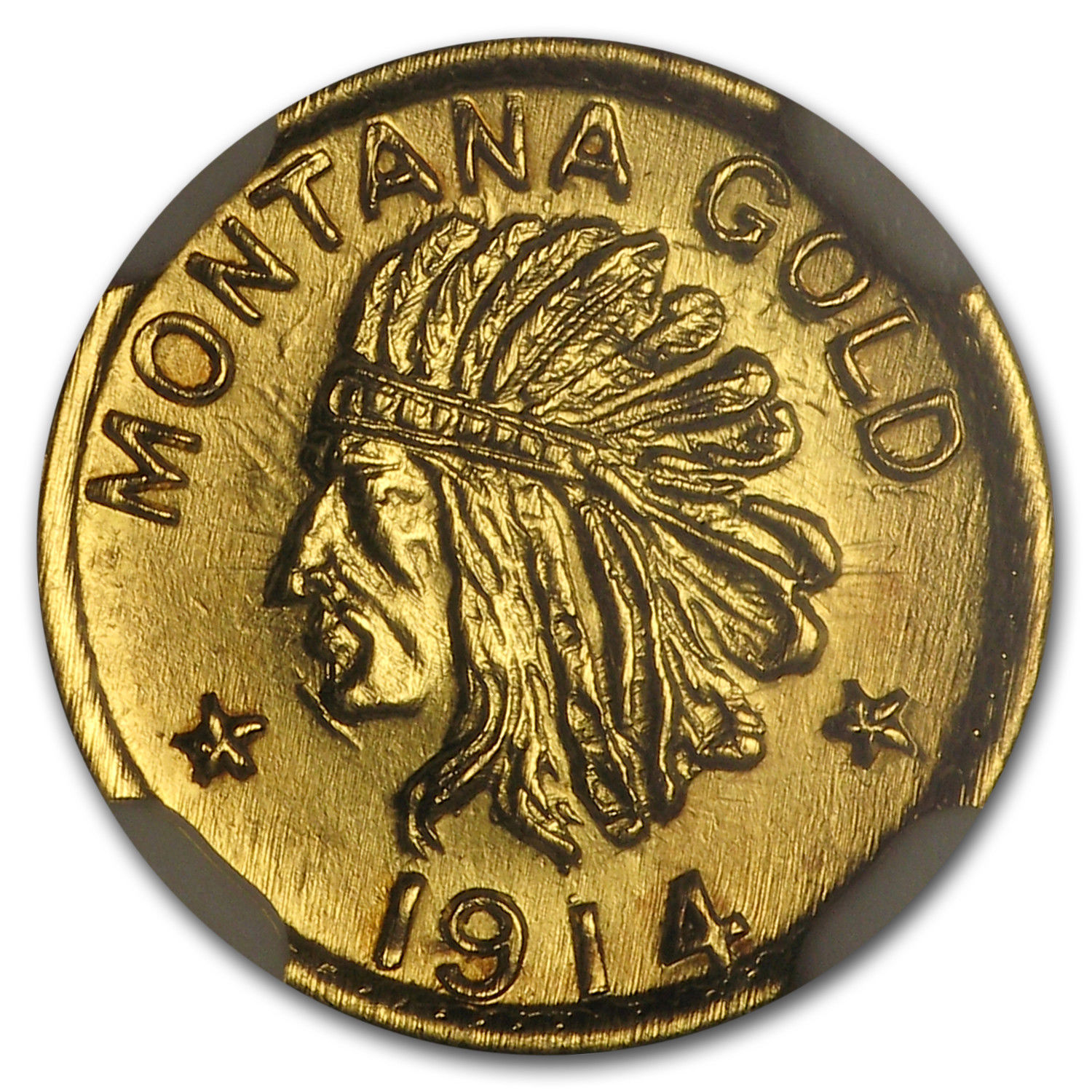 1914 Indian Round Half Dollar Montana Gold MS-67 NGC