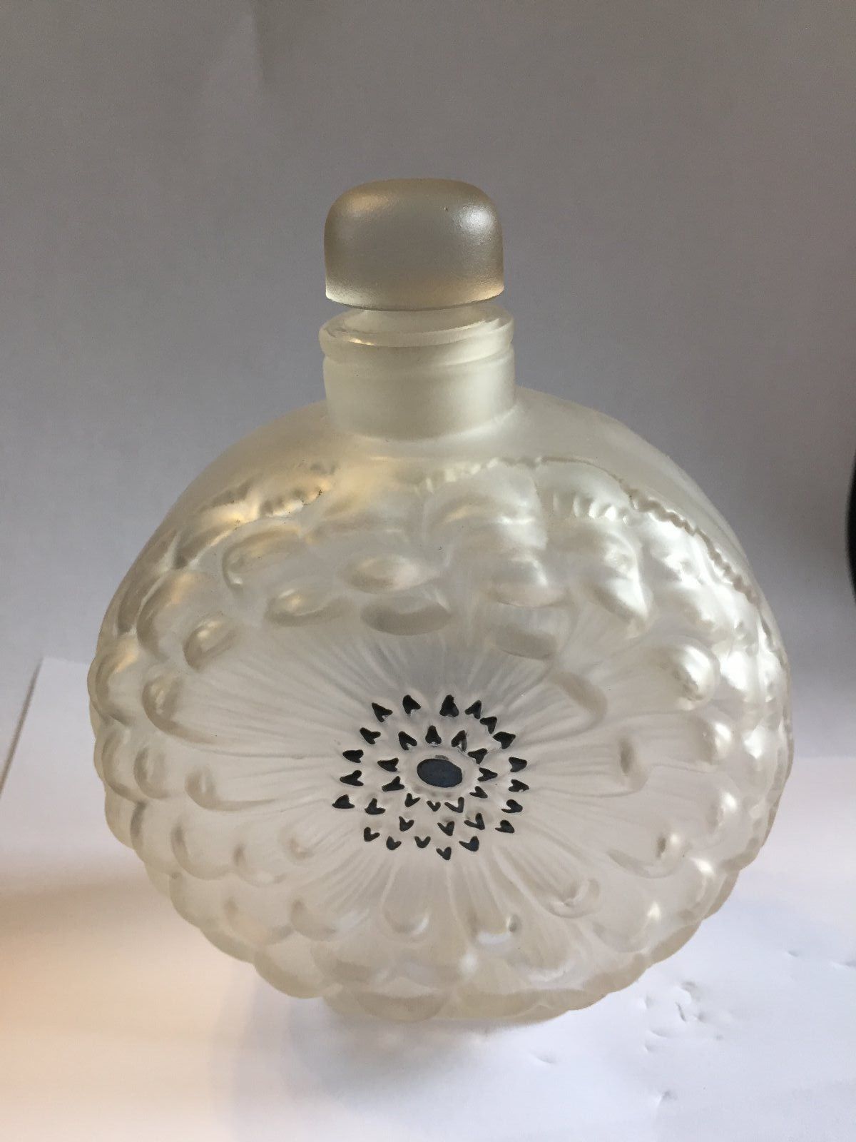 LALIQUE Crystal Art Glass DAHLIA Flower Perfume Bottle
