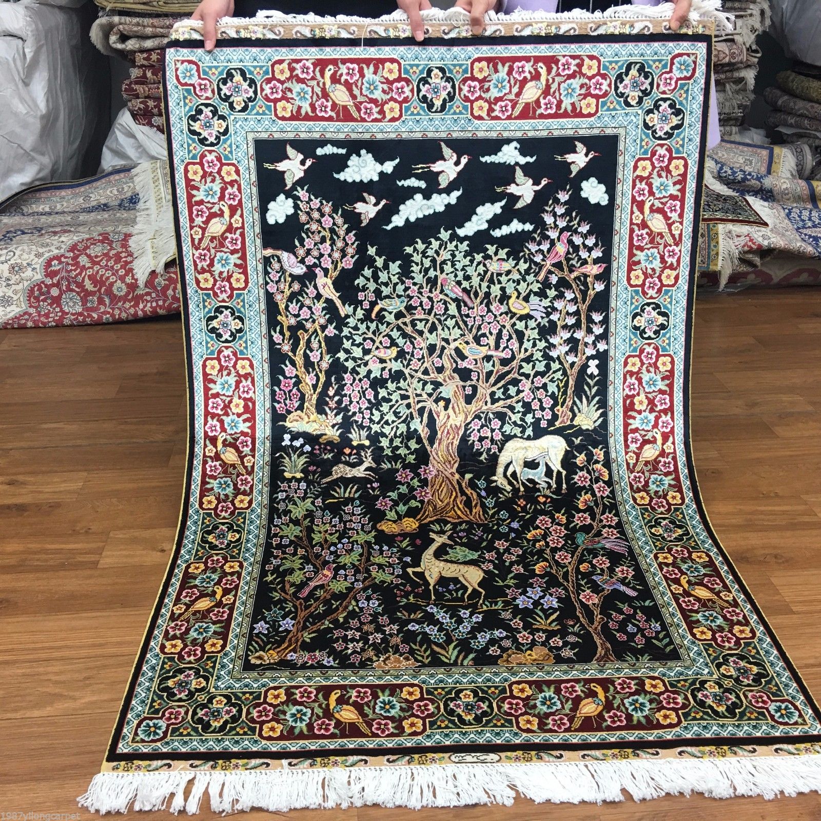 Yilong 3'x4.5' Muslim Islamic Religious Prayer Rug Carpet Arts Mosque Tapestry