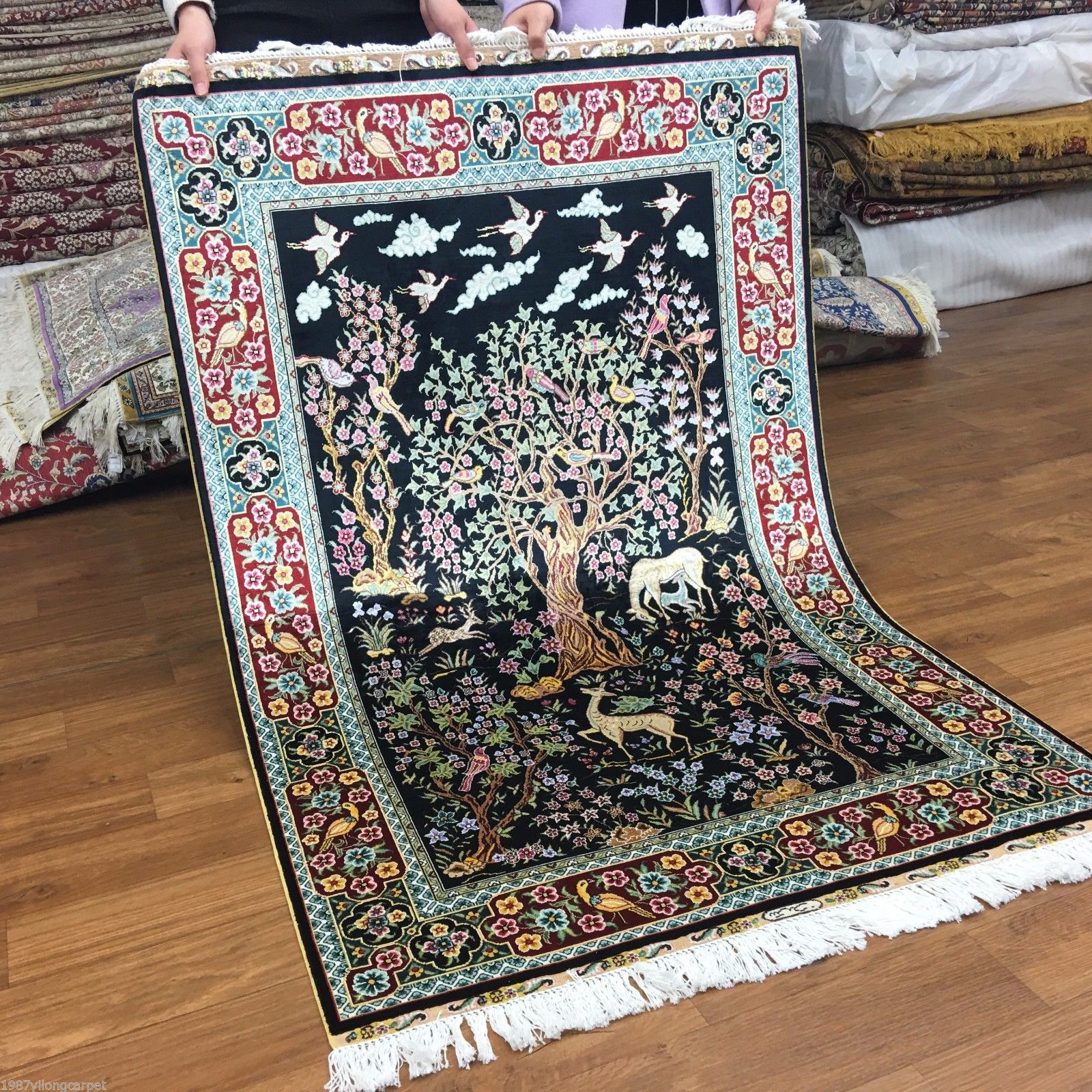 Yilong 3'x4.5' Muslim Islamic Religious Prayer Rug Carpet Arts Mosque Tapestry