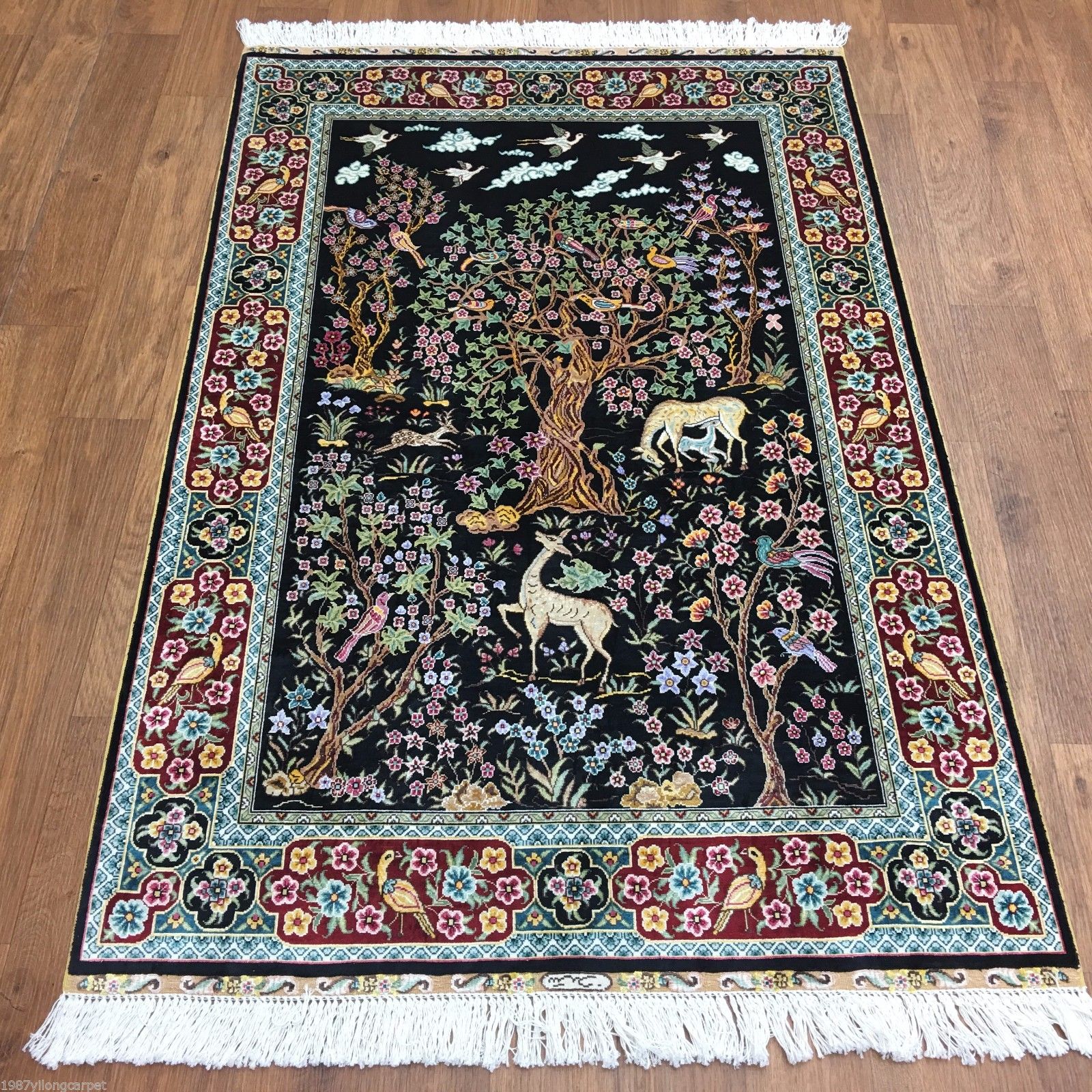 Yilong 3'x4.5' Muslim Islamic Religious Prayer Rug Carpet Arts Mosque Tapestry