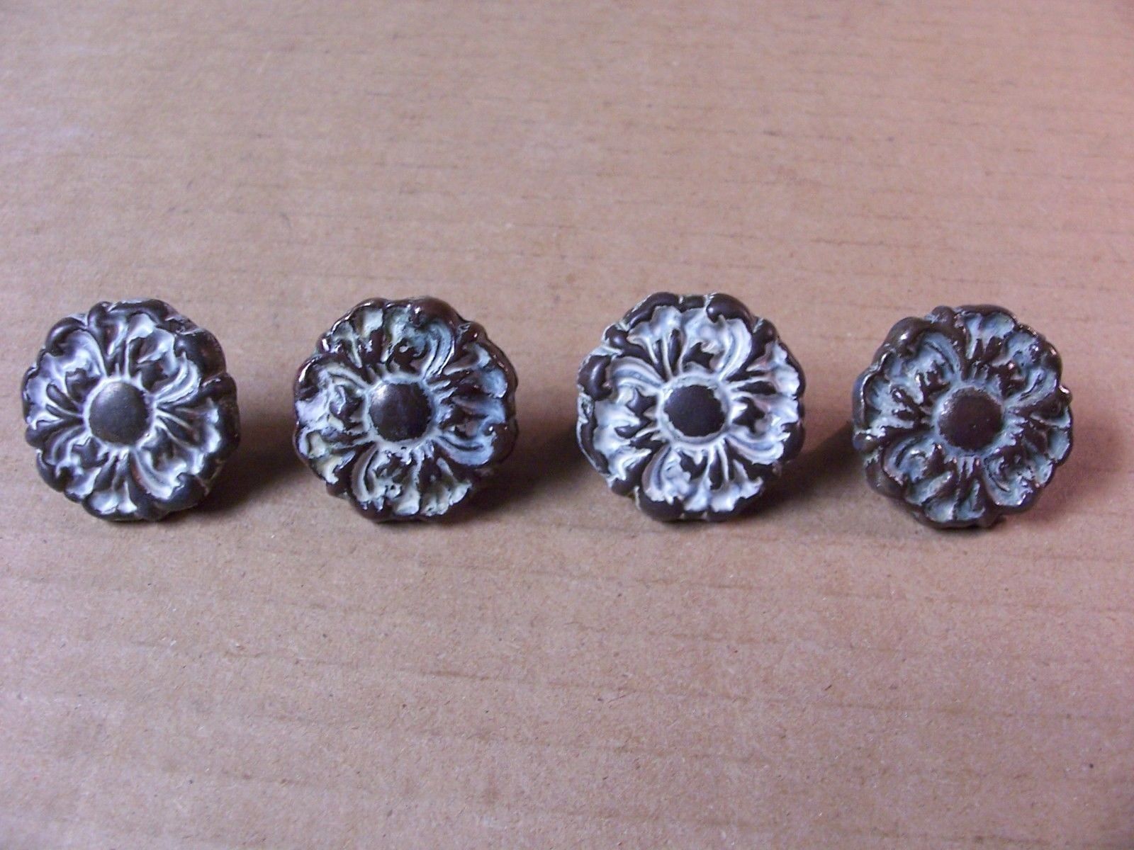 (4) ANTIQUE / VINTAGE FRENCH PROVINCIAL DRAWER PULLS / KNOBS -  SCREWS INCLUDED
