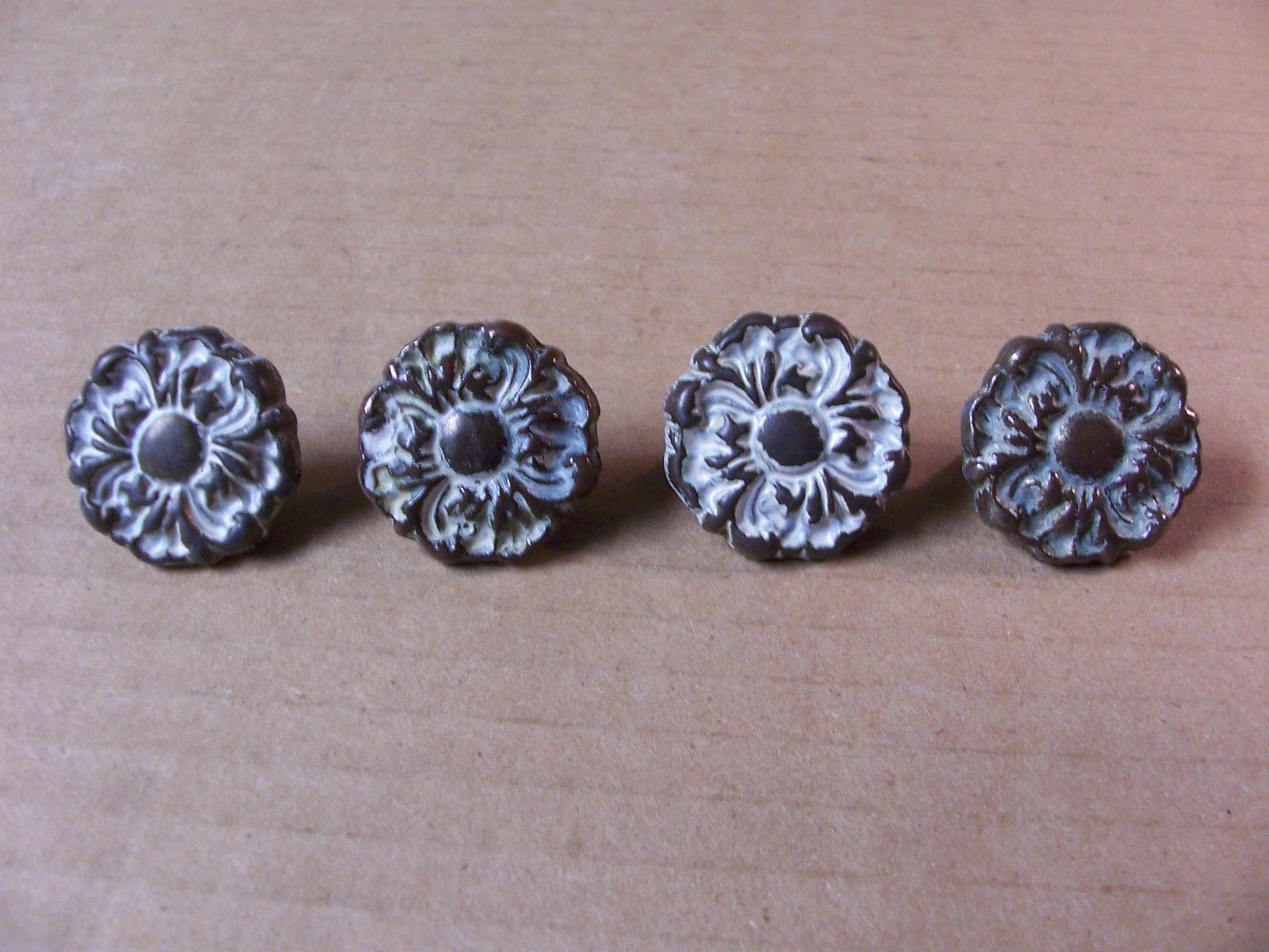 (4) ANTIQUE / VINTAGE FRENCH PROVINCIAL DRAWER PULLS / KNOBS -  SCREWS INCLUDED