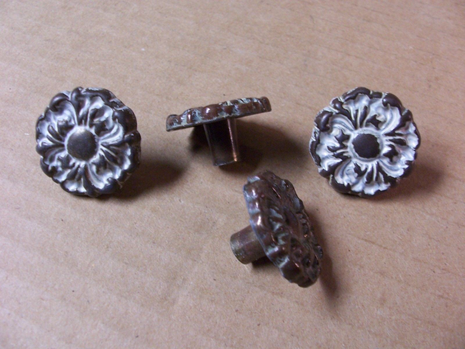 (4) ANTIQUE / VINTAGE FRENCH PROVINCIAL DRAWER PULLS / KNOBS -  SCREWS INCLUDED