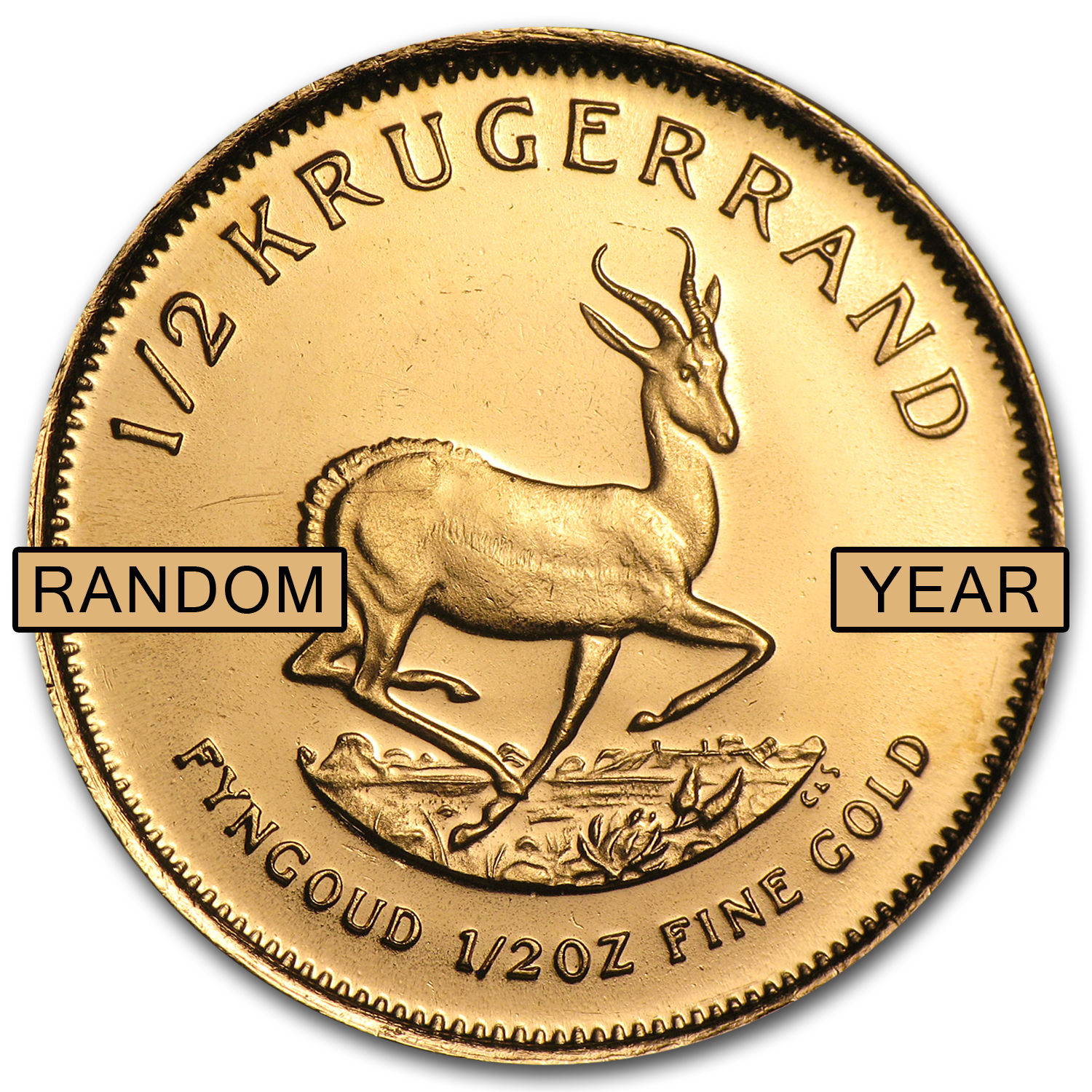 South Africa 1/2 oz Gold Krugerrand (Random Year) - SKU #1016
