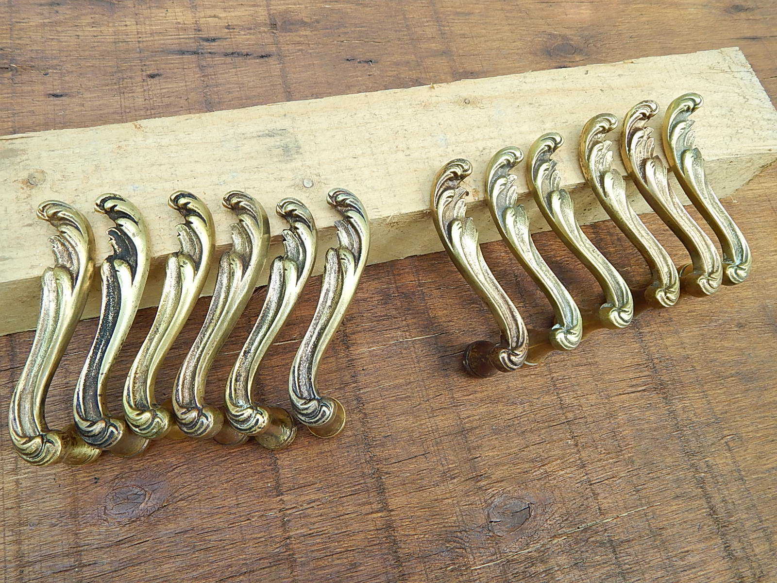 French Antique/Vintage,Lot of 6 Pair  Solid Bronze Door Handles,Rococo ,Louis 15