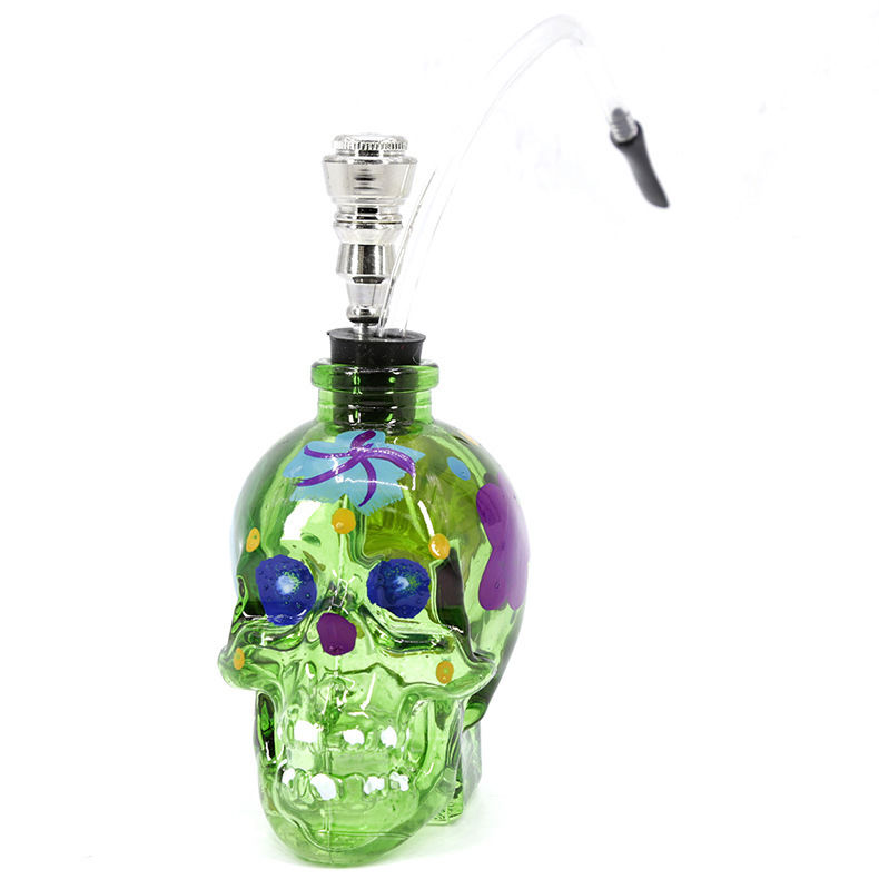 New Skull Hookah Smoking Glass Bong Water Pipe Smoke Tobacco Mini Nargila Shisha