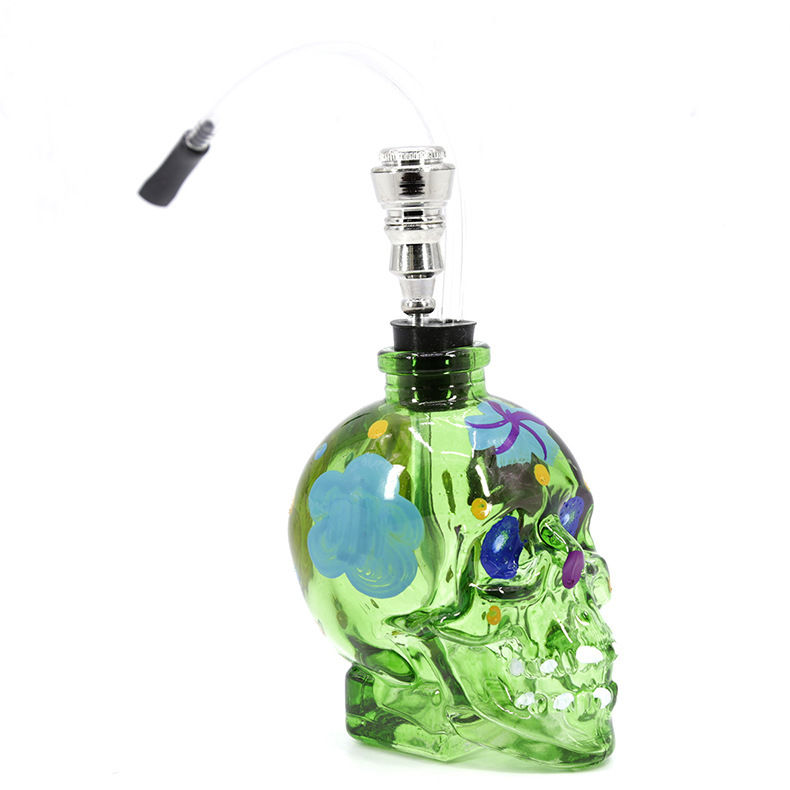 New Skull Hookah Smoking Glass Bong Water Pipe Smoke Tobacco Mini Nargila Shisha