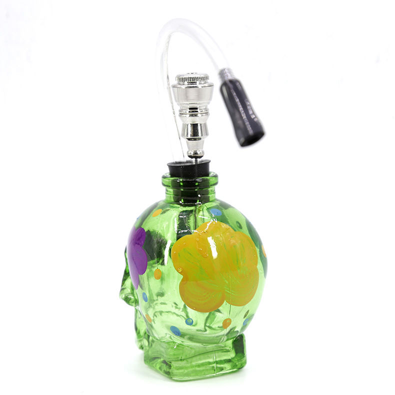 New Skull Hookah Smoking Glass Bong Water Pipe Smoke Tobacco Mini Nargila Shisha