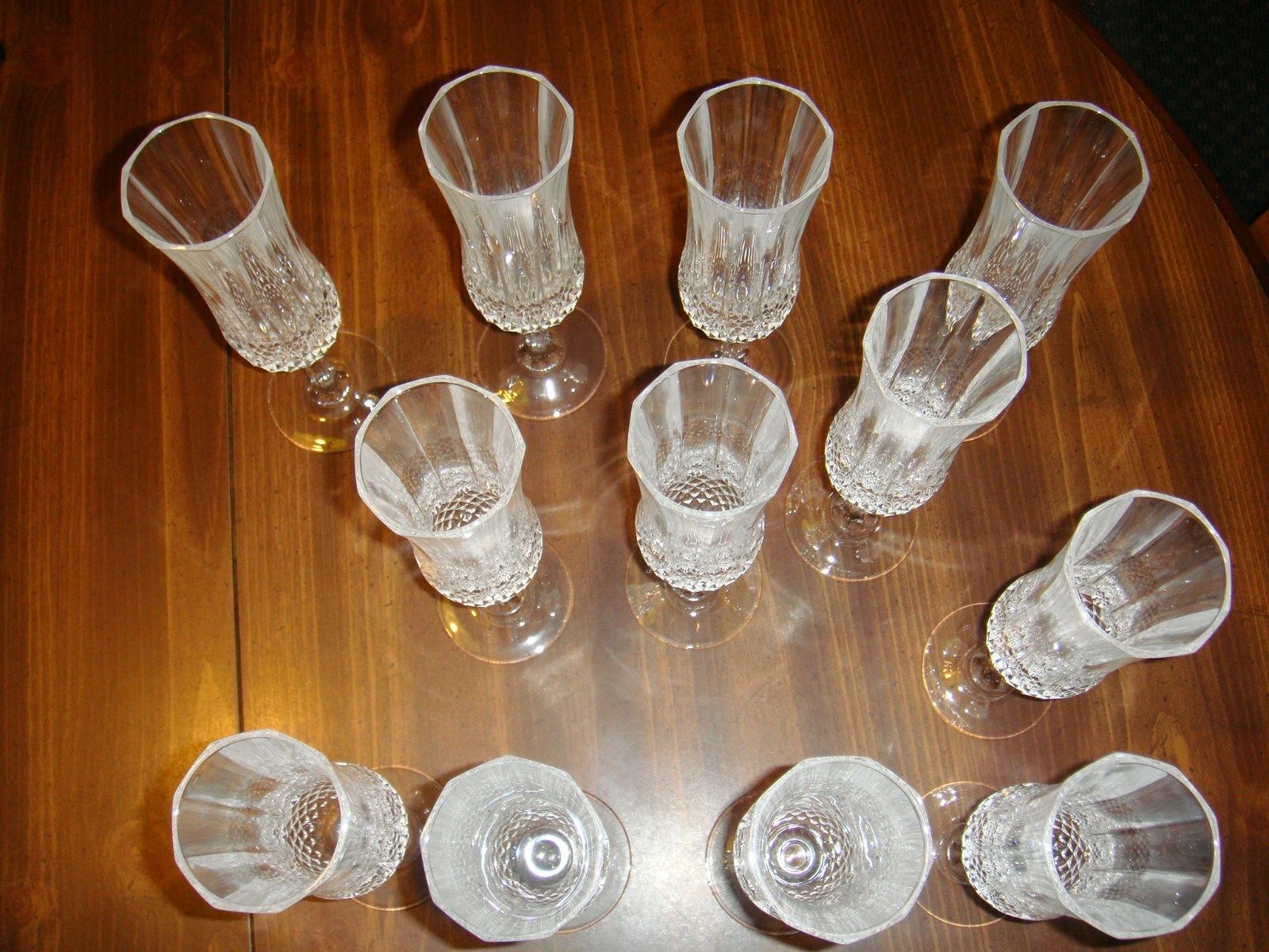 8" Crystal Champagne Flutes Set of 12 Vintage Gorgeous